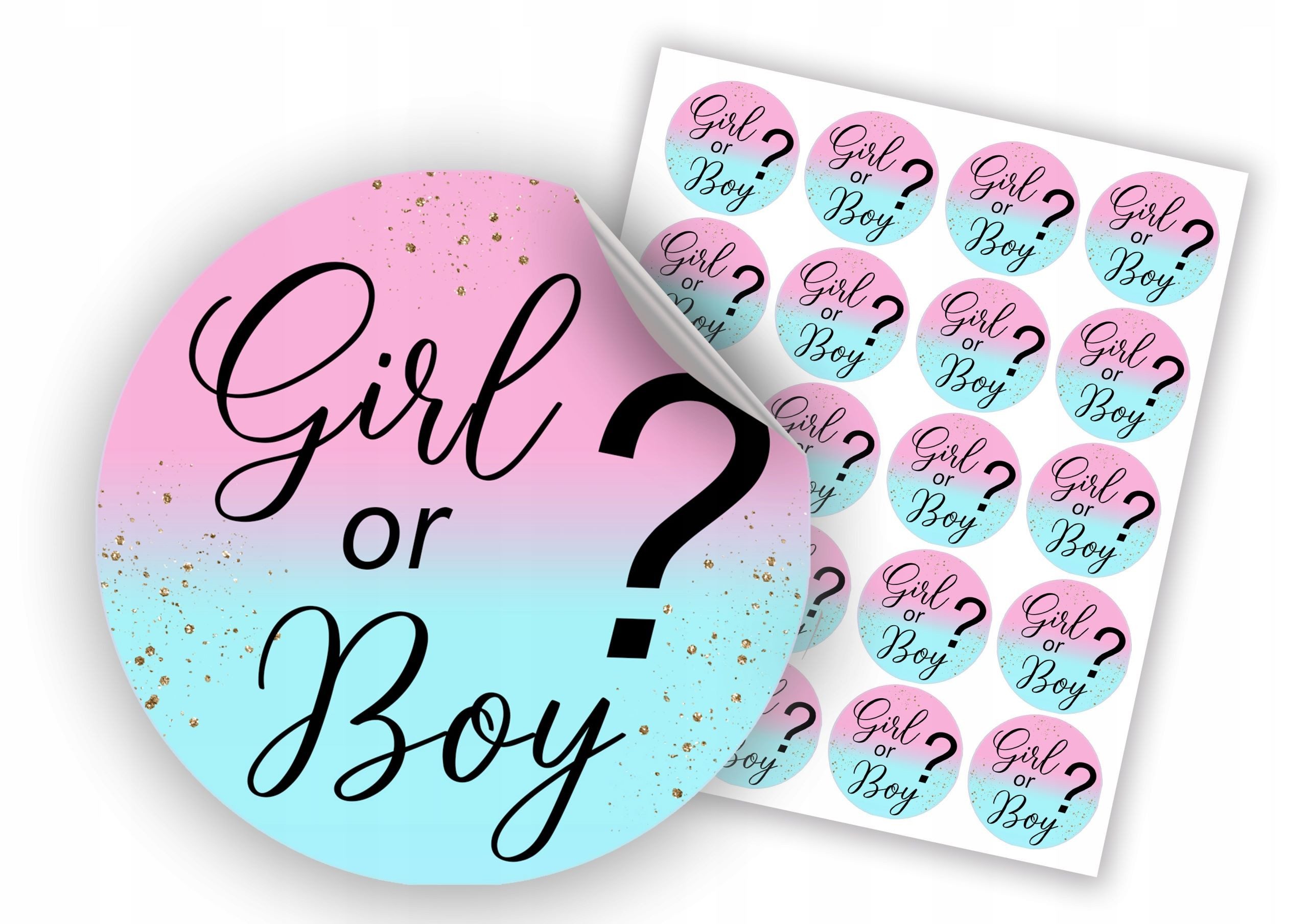 Festivalartikel Aufkleber Baby Shower Aufkleber Girl oder Boy 20 Stk