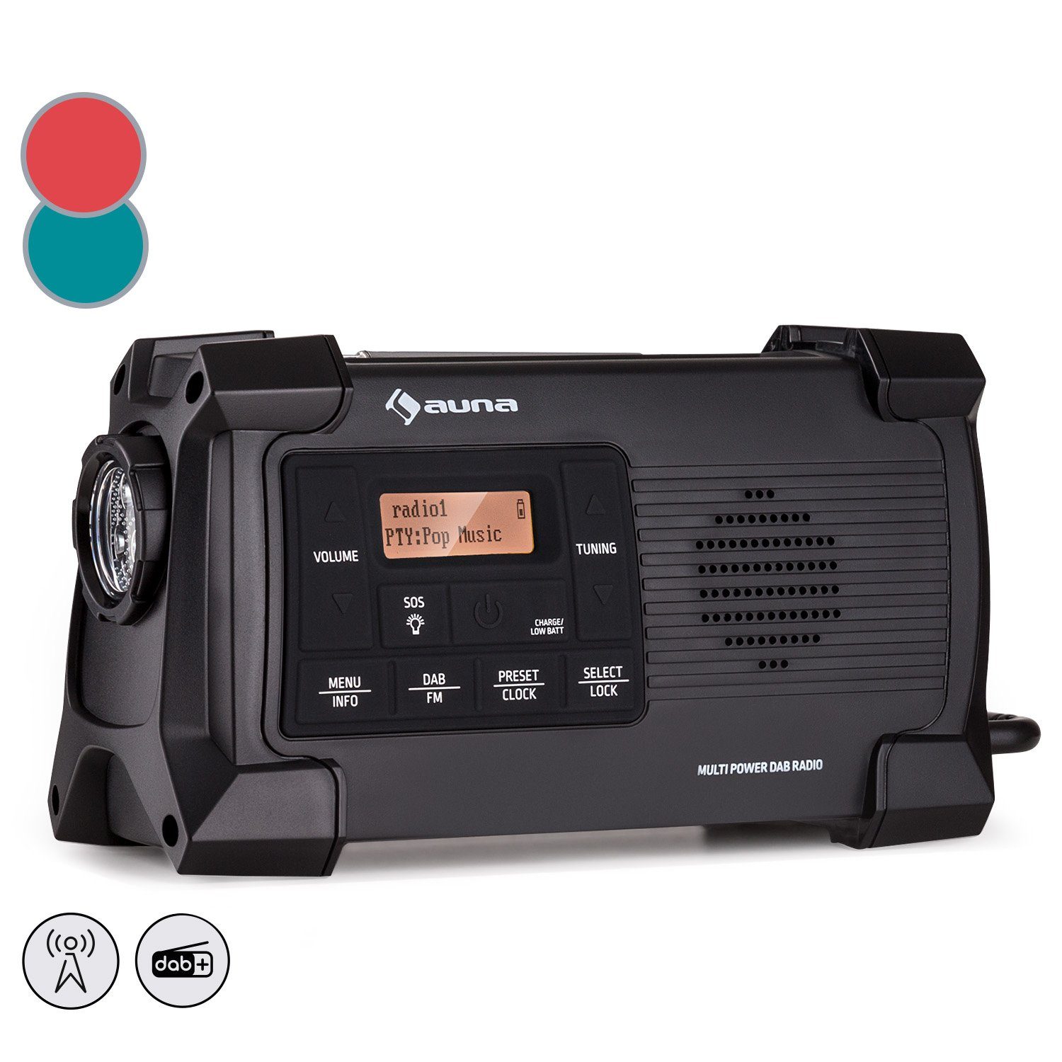 Auna Patagonia DAB+ Radio (DAB / DAB+ und FM-Radio, Outdoor Radio Solar Akku -Aufladung)