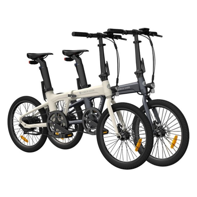 ADO E-Bike 2*Air 20 Faltrad E-Fahrrad Ultraleichtgewicht 17,5 KG,Riemenantrieb, 1 Gang, Heckmotor, ebike Damen/Herren,StVZO( mit Akku-Ladegerät,Handyhalter)