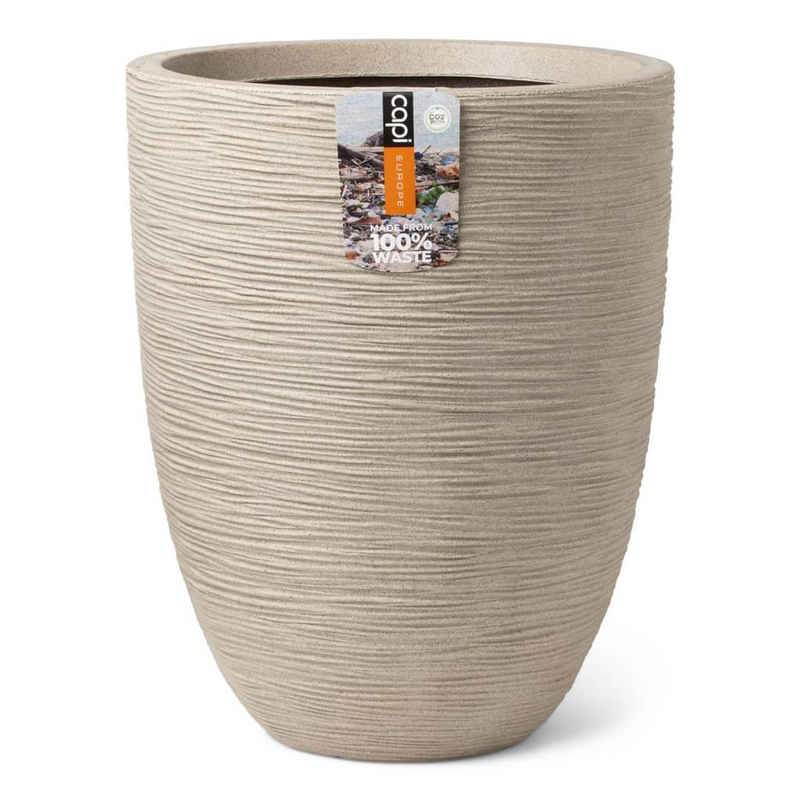 Capi Blumentopf Vase Waste Rib Elegant Niedrig 46x58 cm Terrazzo Beige (1 St)