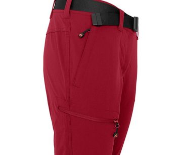 Bergson Outdoorhose BARLEE Capri (slim) Damen 3/4 Wanderhose, vielseitig, pflegeleicht, Normalgrößen, dunkelr