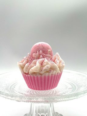 Anna & Julie Candles Duftkerze Pink Macaron Cupcake, Dessertkerze, Sojawachs, Vegan, lange Brenndauer