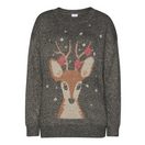 LASCANA Sweater Weihnachtspullover mit eingestricktem Motiv, Loungewear