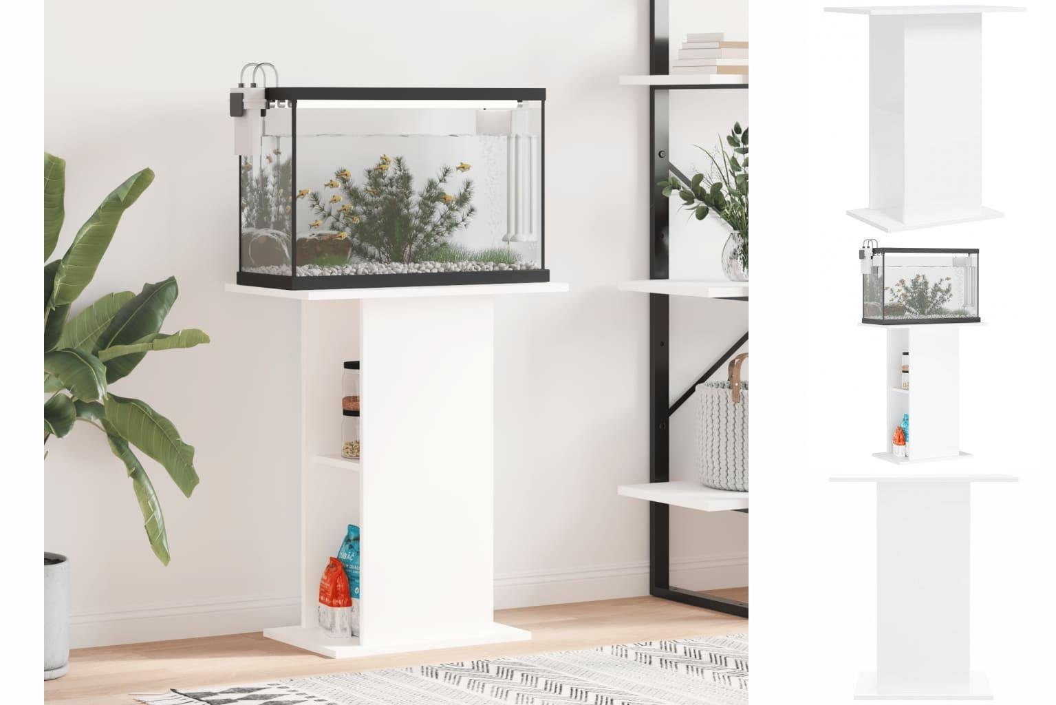 vidaXL Aquariumunterschrank Aquariumständer Weiß 60,5x36x72,5 cm Holzwerkstoff Aquarium Unterstand