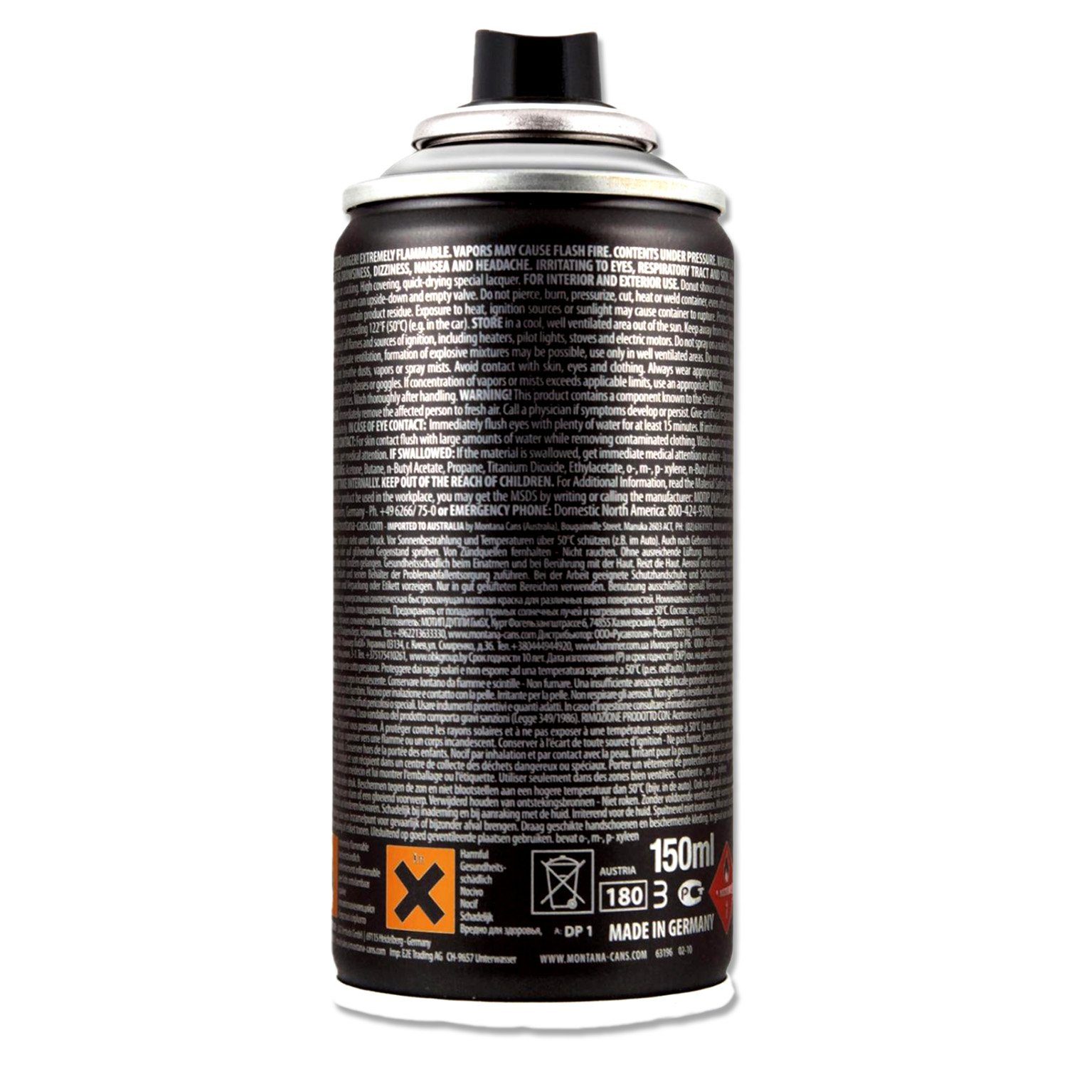 Montana Cans (Farbauswahl) Silver 150ml Montana Outline Mini Cans Sprühfarbe BLACK