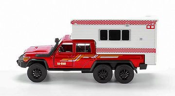 Modellauto WOHNMOBIL PICK-UP 15,5cm Wohnwagen mit Licht und Ton Rückzug Sound Metall Modellauto Modell Auto Kinder Geschenk 29 (Rot)