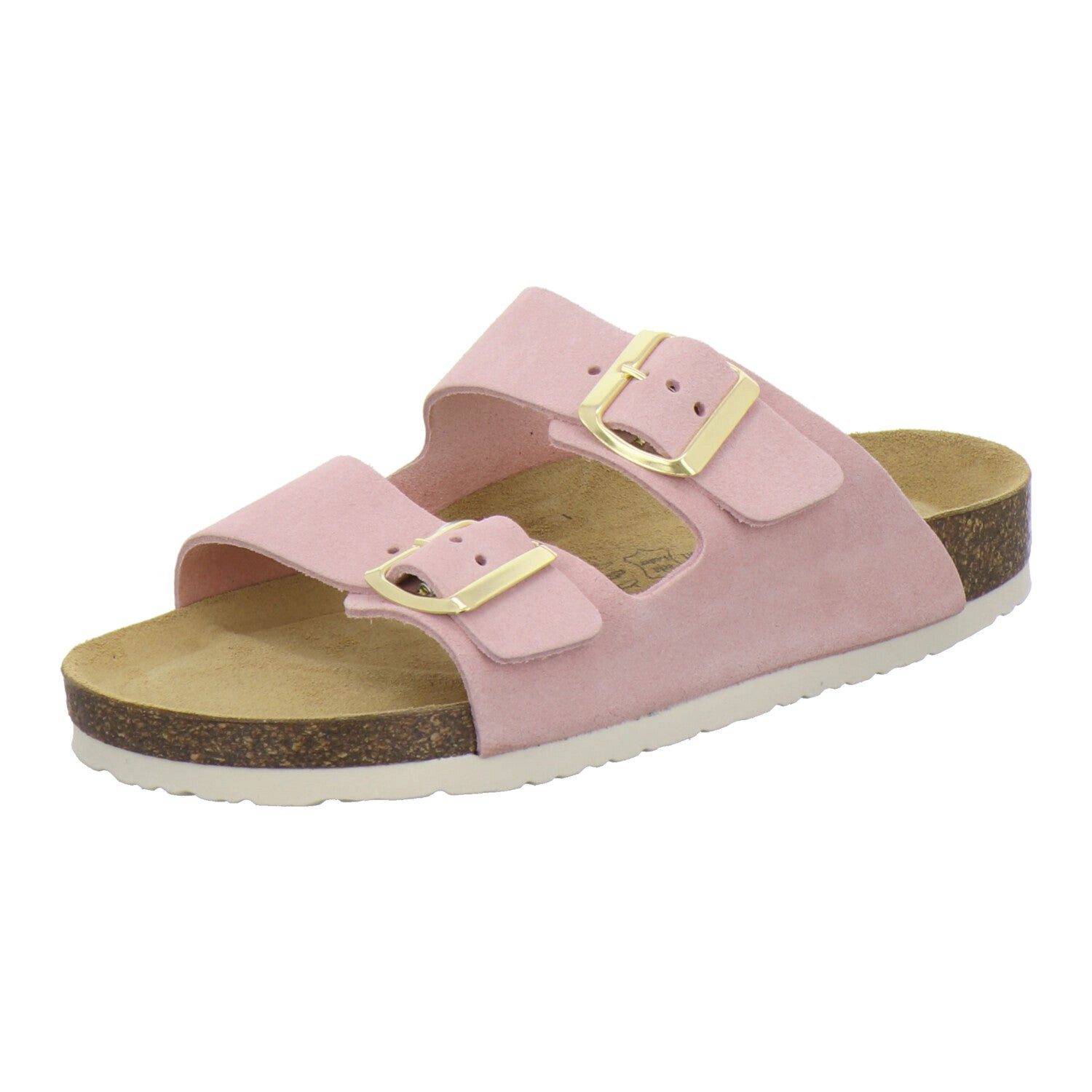 AFS-Schuhe Damen Zweischnaller Pantolette aus Veloursleder mit Fußbett, Made in Germany