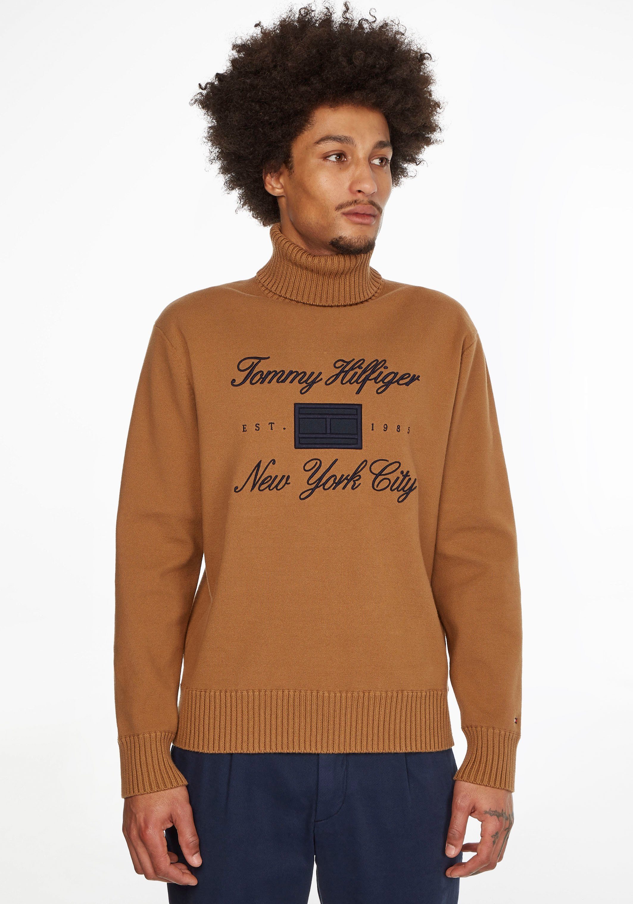 Tommy Hilfiger Rollkragenpullover LUX SCRIPT LOGO ROLL NECK