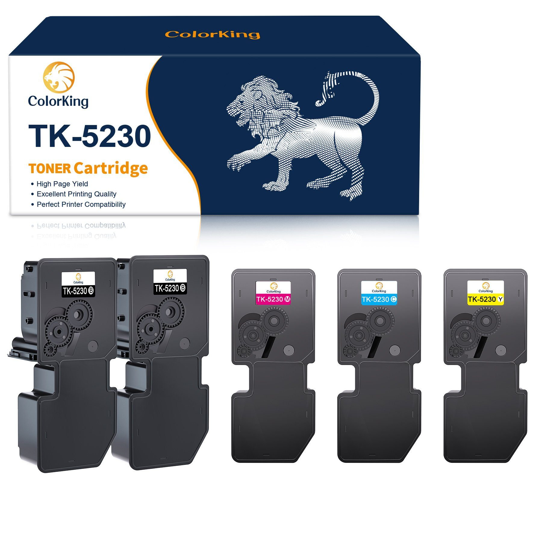 P5021cdw 5er TK5230 TK-5230 Tonerpatrone ColorKing M5521cdn KYOCERA (P5021cdn ECOSYS, M5521cdw) für