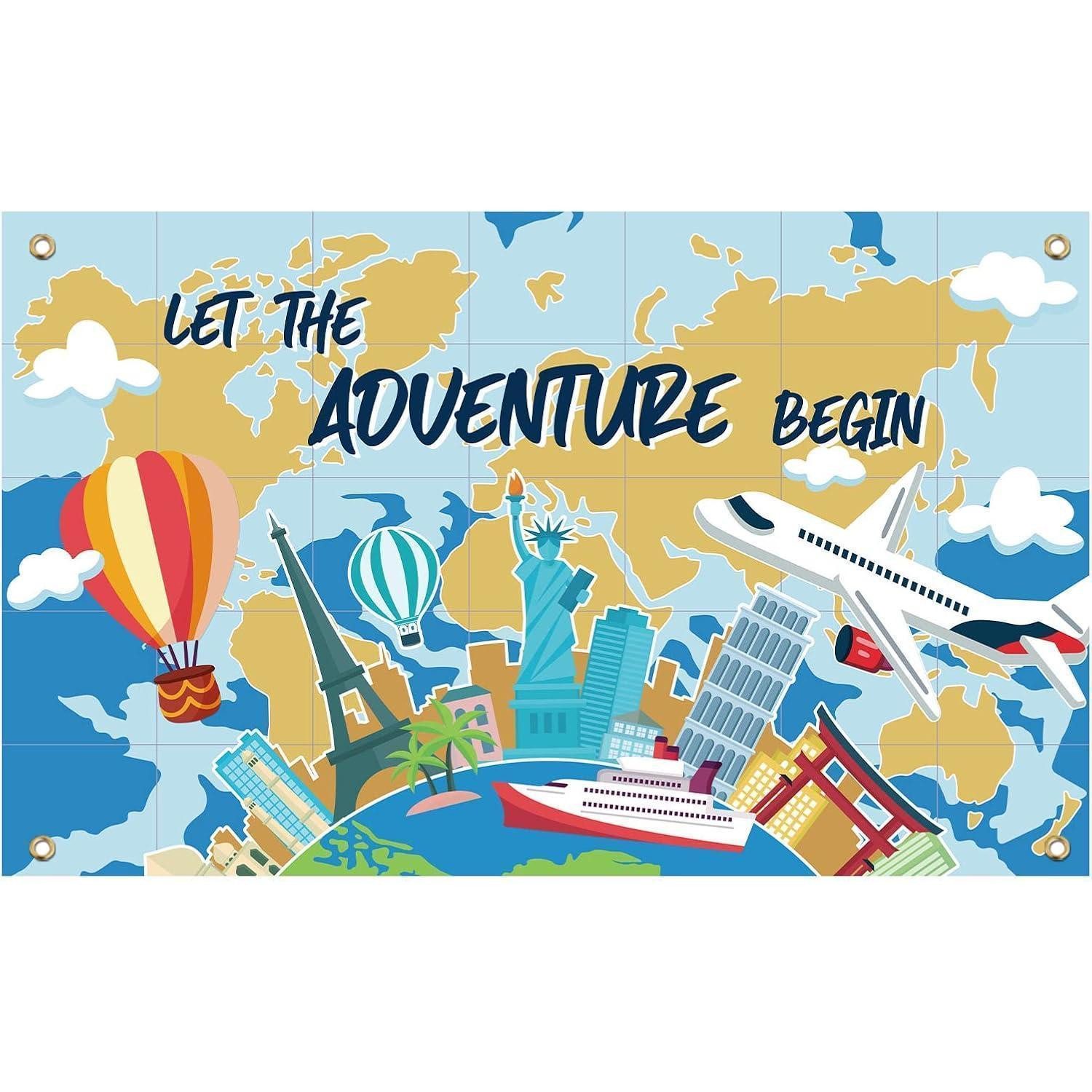 LuxusKollektion Fotohintergrund Hintergrund Reise Let The Adventure Begin 185x110cm