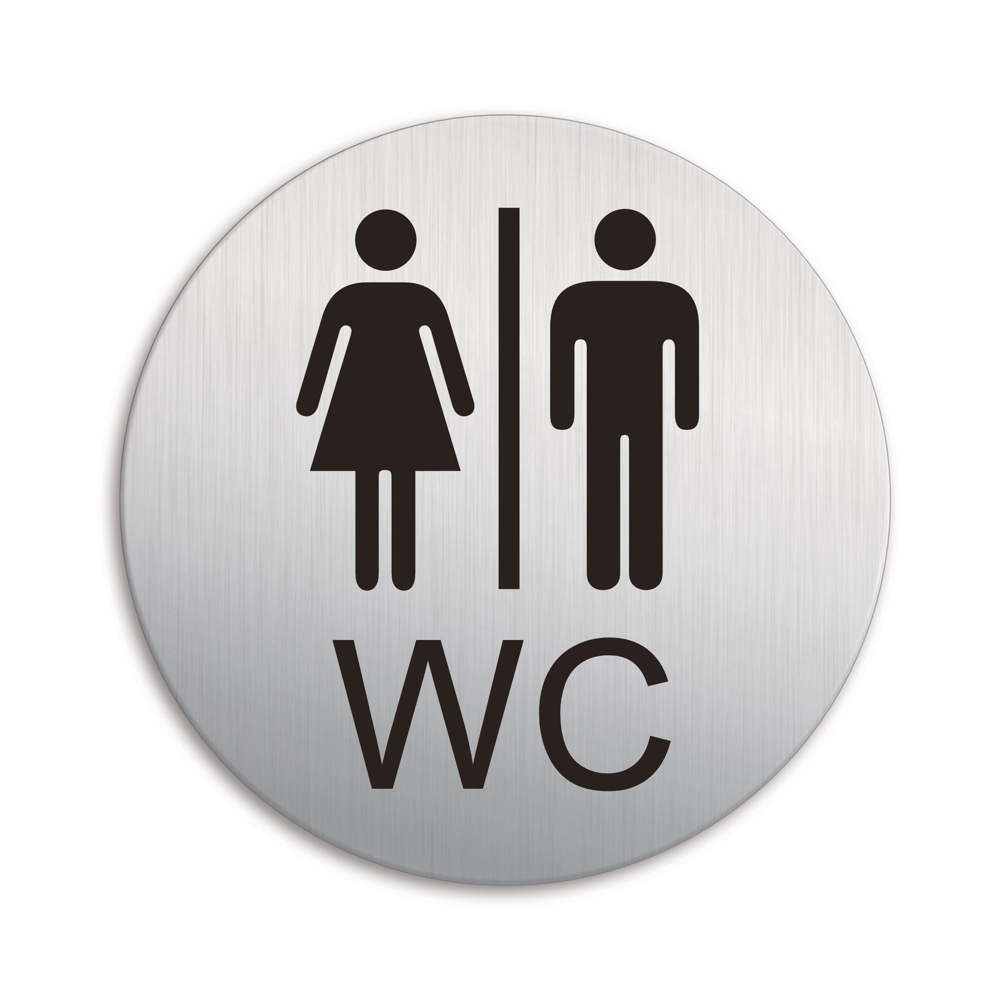 OFFORM DESIGN Hinweisschild Toilette WC Damen Herren Toilettenschild Ø 100 mm Aluminium, (1 St)