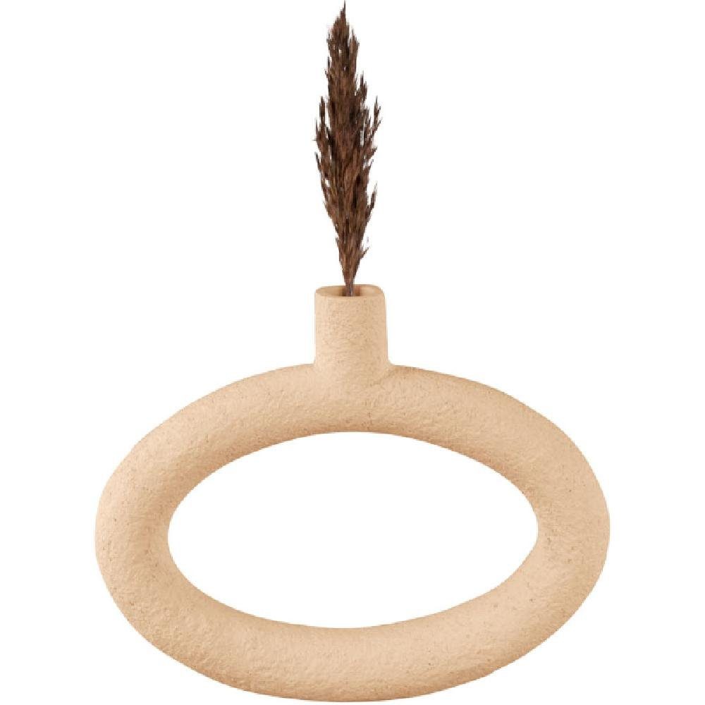 Present Time Skulptur Brown (25x3,5x20,5cm) Oval Sand Ring Polyresin Wide Vase