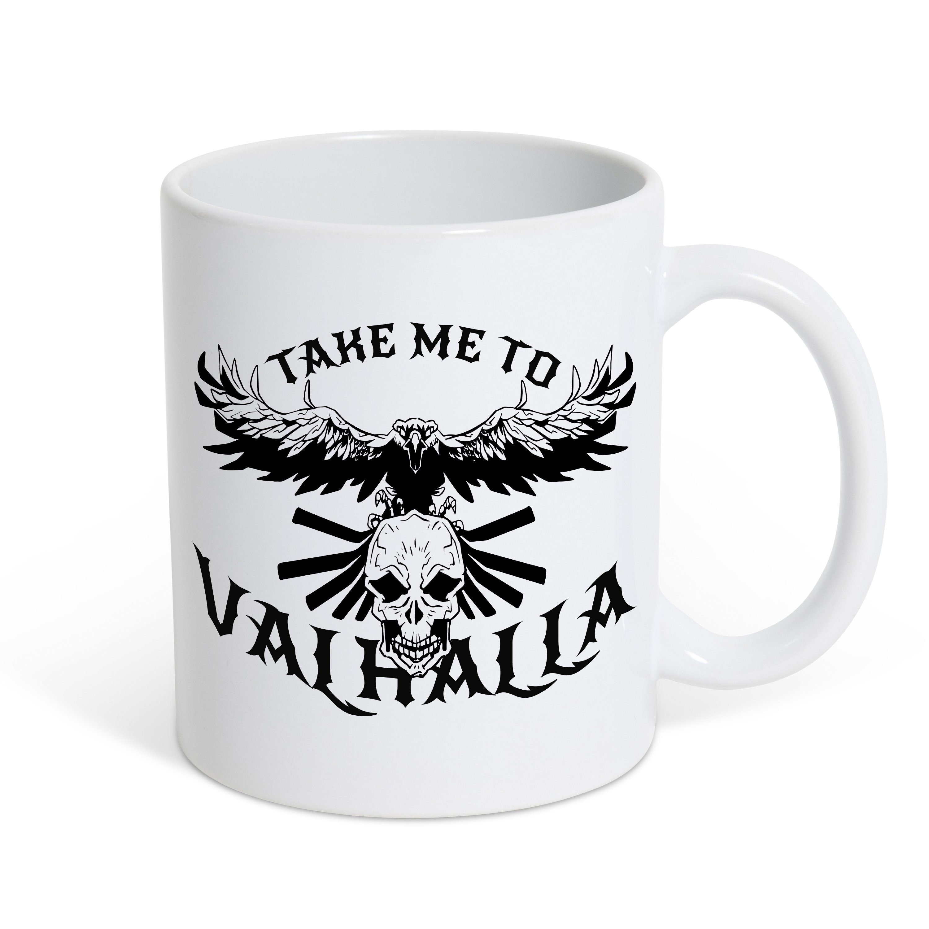 Youth Designz Tasse Take me to Valhalla Kaffeetasse Geschenk, Keramik, mit trendigem Print Weiss