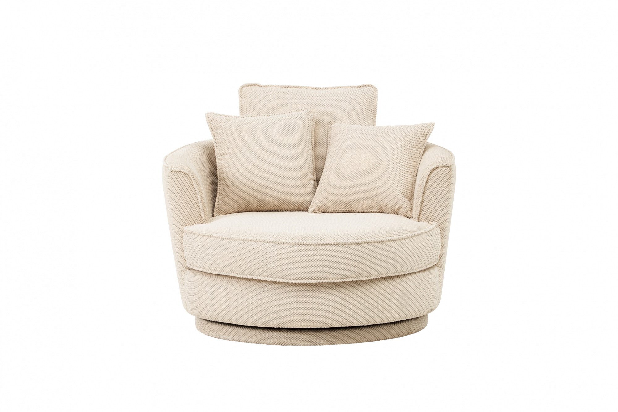 Beauty.Scouts Drehsessel "Hamptons" - in hellbeige, Webstoff, 120x86x120