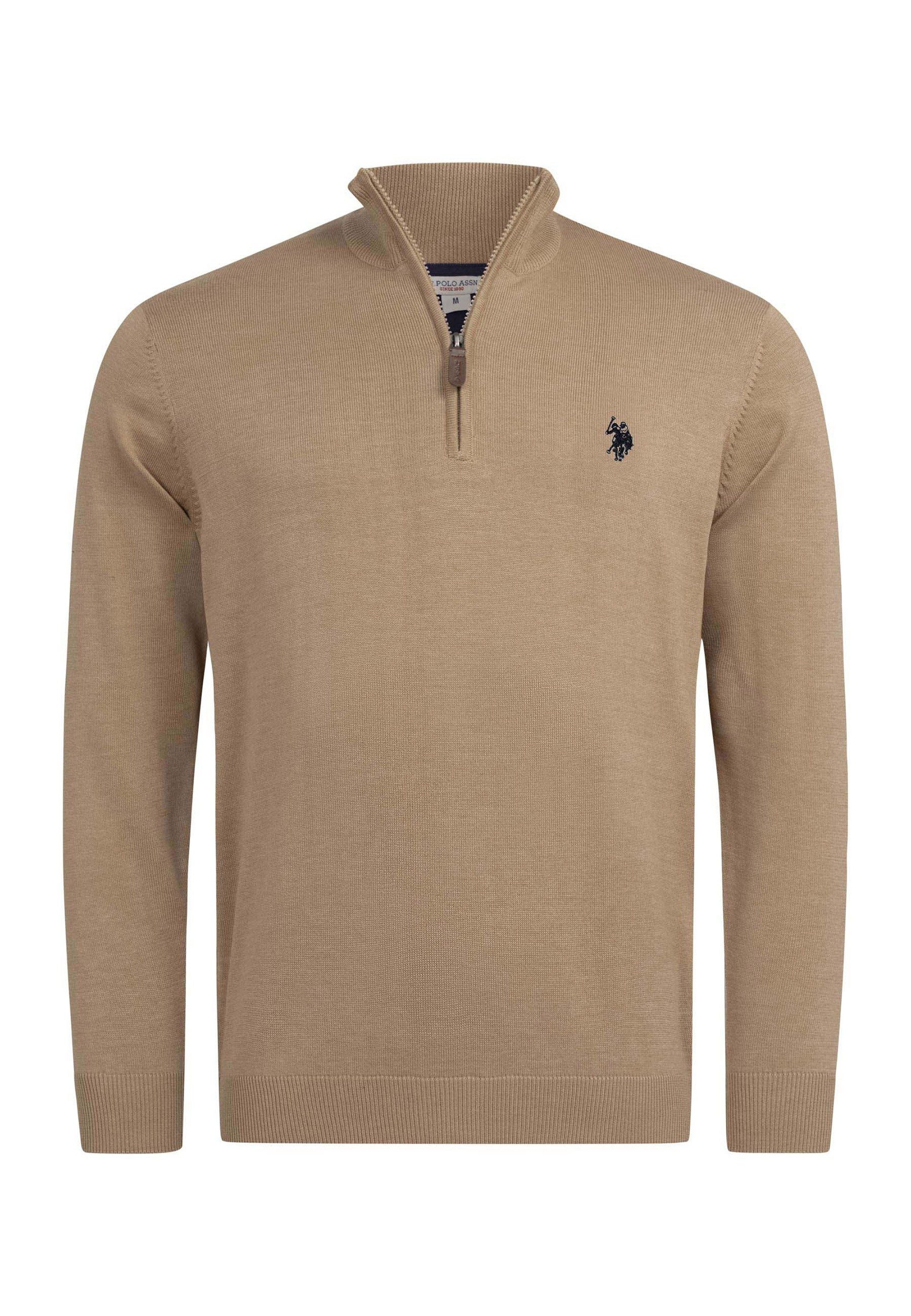 U.S. Polo Assn. Stehkragenpullover USKnooxx – Herren Half-Zip Strickpullover Baumwoll-Viskose-Mix, weiche Qualität und sportiver Look – Bild 5 von 5