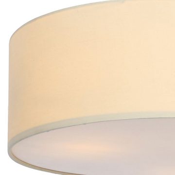 etc-shop Pendelleuchte, Leuchtmittel nicht inklusive, Deckenleuchte Esszimmer rund Deckenlampe Textil beige