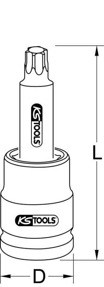 Thumbnail - KS Tools Stecknuss 3/4" Kraft-Bit-Stecknuss Torx, lang, T90