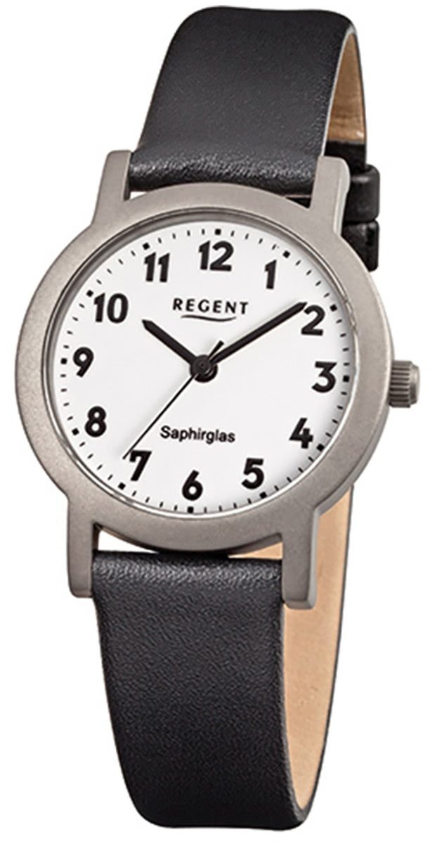 Quarzuhr Regent Damen-Armbanduhr schwarz Analog
