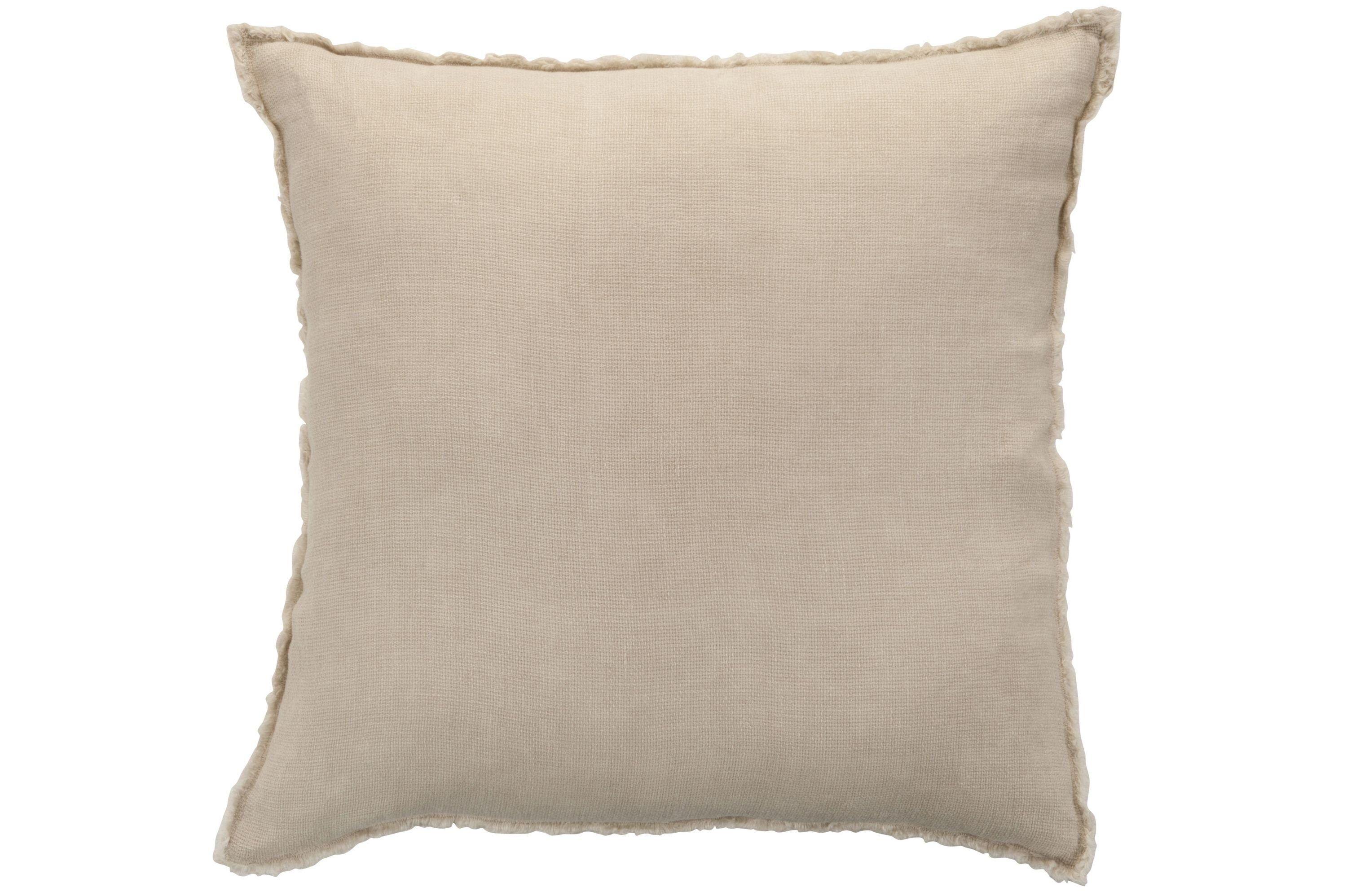 Dekokissen Leinenkissen Shabby Chic 45x45 cm, hell-beige, inkl. Füllung, Vintage Zierkissen Couchkissen Sofakissen.