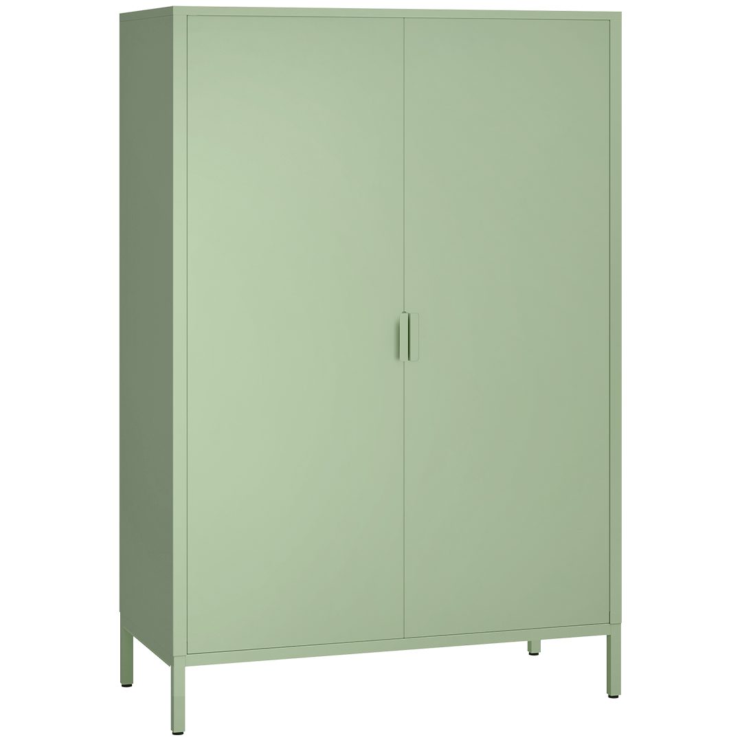 skølm Kommode Ituri aus Metall (Mintgrün), Highboard mit 2 Einlegeböden, höhenverstellbare Füße