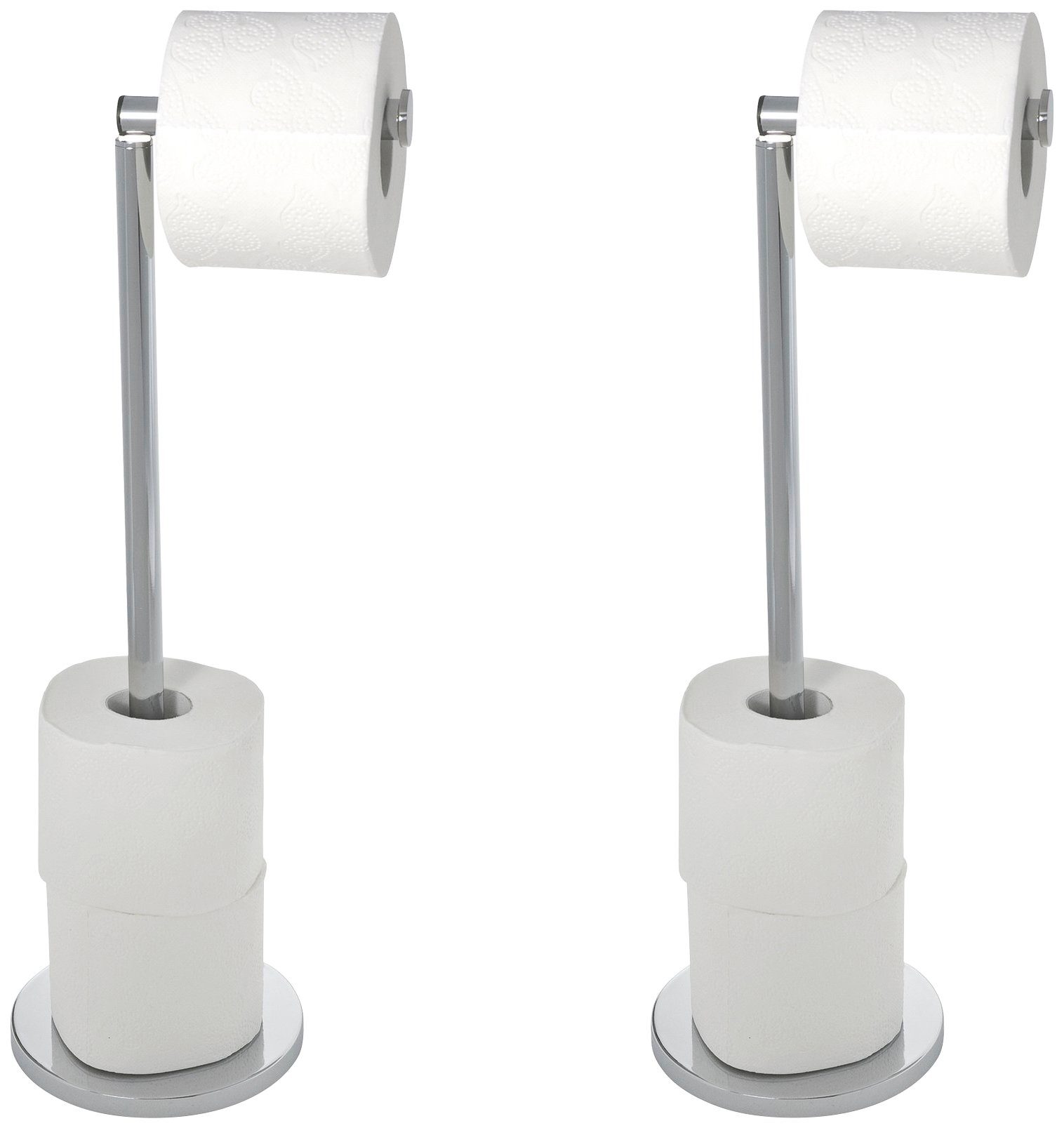 WENKO Toilettenpapierhalter (Set, 2-St), Platzsparender, offener  Toilettenpapierhalter im praktischen zweier Set