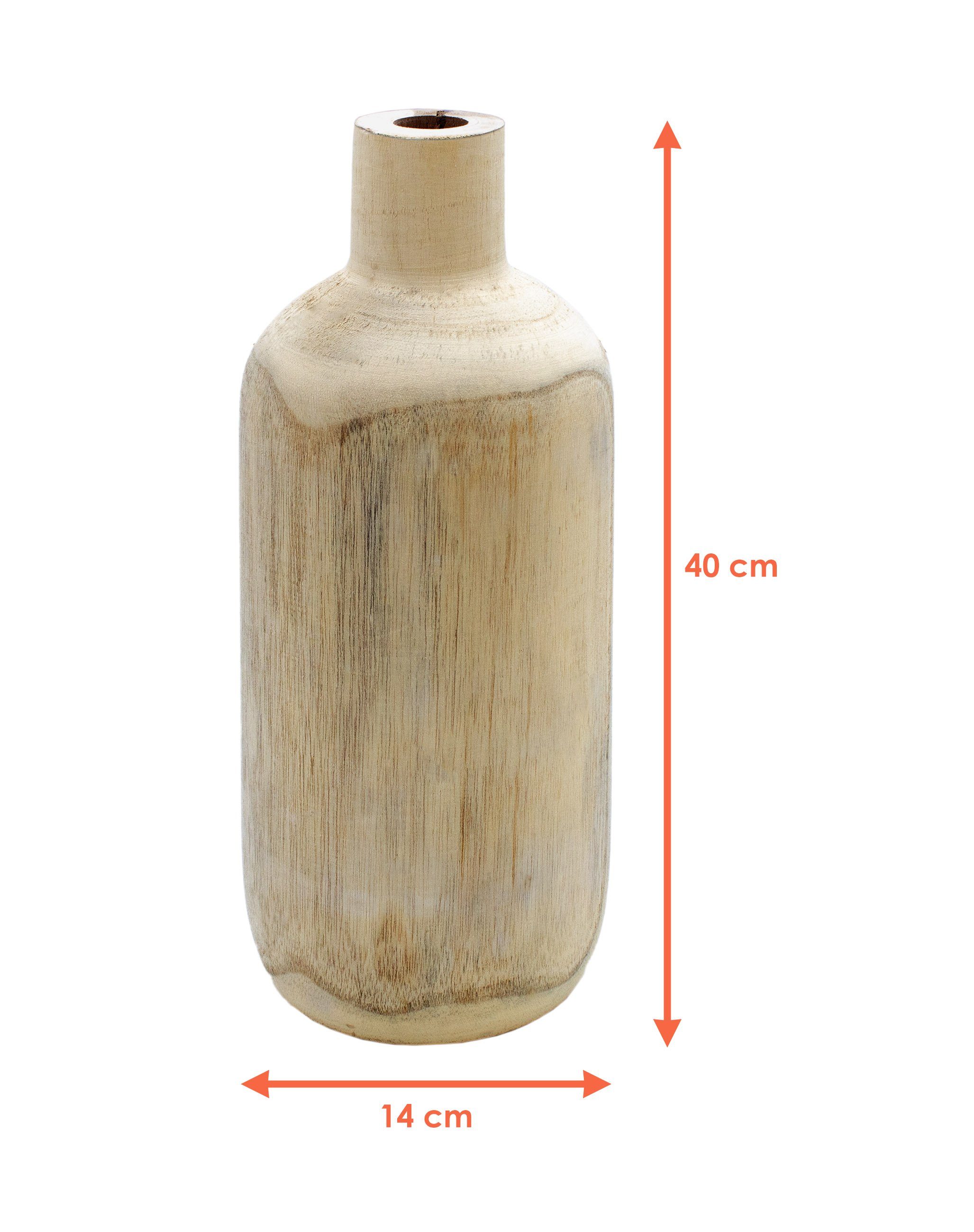 Spetebo Dekovase (Packung, 1 St., 1 Vase), Deko Holzvase Flasche naturbelas günstig online kaufen