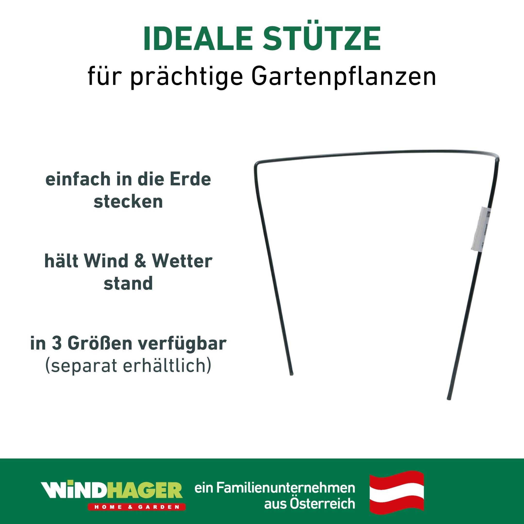 Windhager Rankhilfe für optimalen Pflanzenwuchs, Staudenstütze, 1 St., Pflanzstab erhältlich in unterschiedlichen Größen