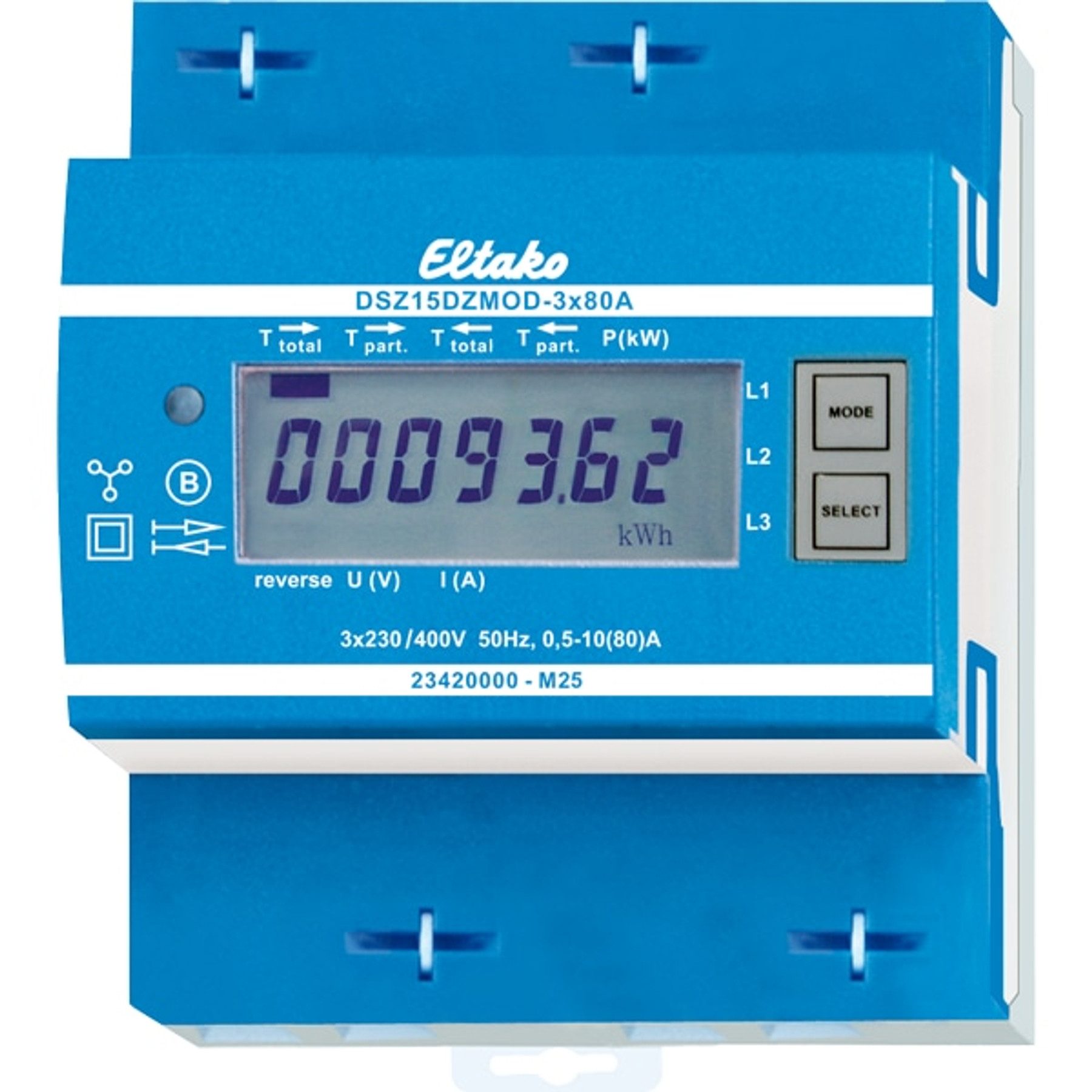 Eltako Drehstromzähler ELTAKO Zweiweg-Drehstromzähler Modbus DSZ15DZMOD, 3x80A, MID