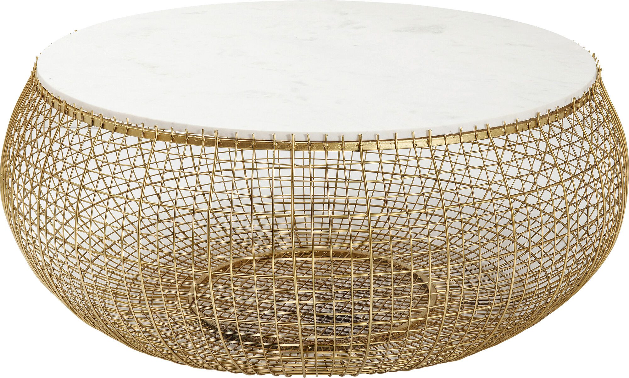 Couchtisch Couchtisch Cesta Marmor Gold Ø100cm