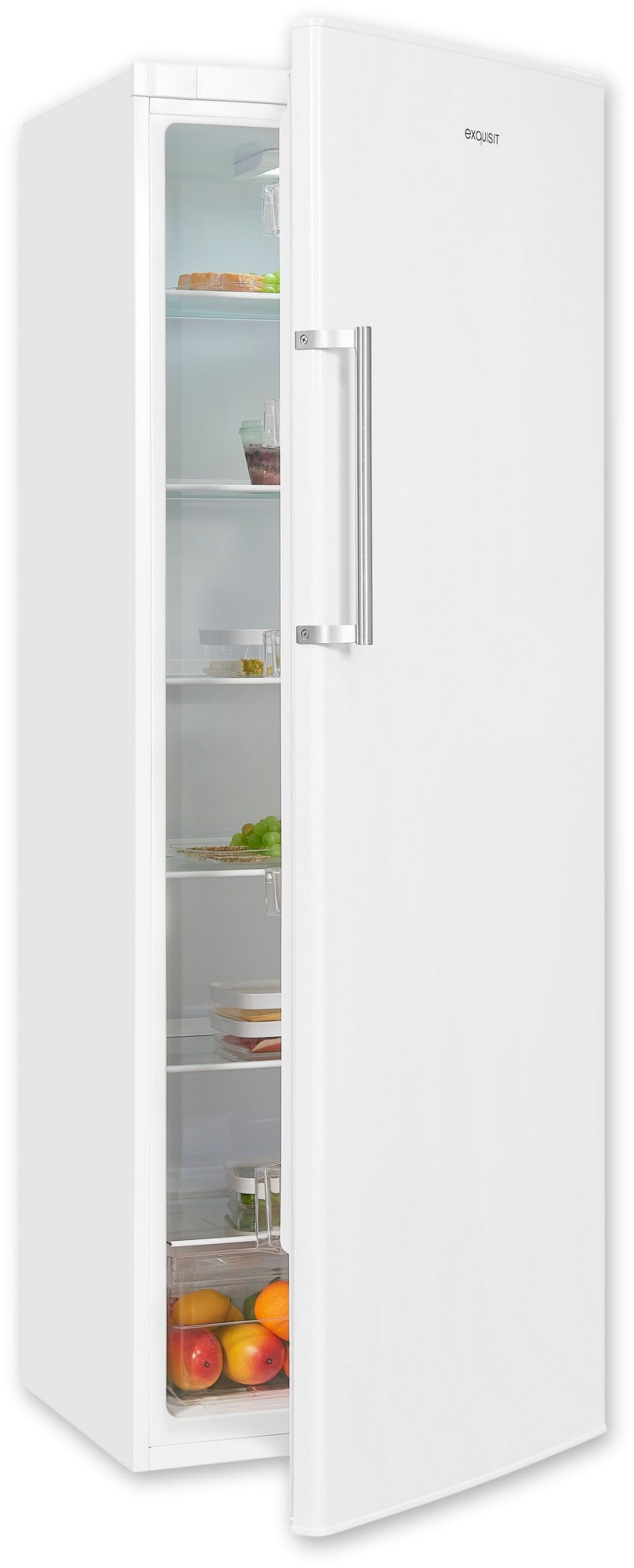 exquisit Vollraumkühlschrank KS350-V-H-040D weiss, 171,5 cm hoch, 60 cm breit, 330 L Kühlschrank: flexibel, geräumig & sparsam