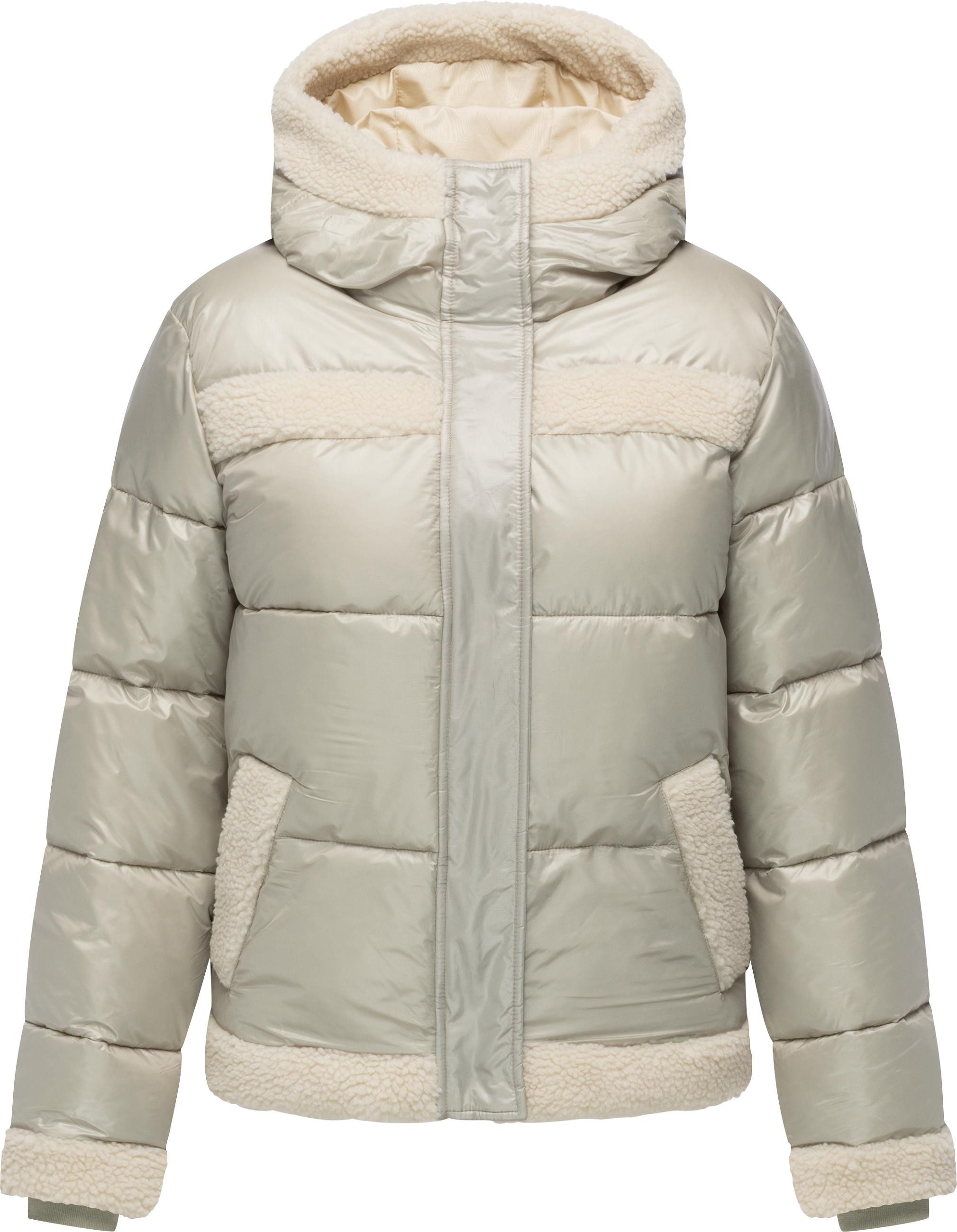 Ragwear Winterjacke Editah Shiny YOUMODO Jacke mit Plüsch-Details und glänzender Optik