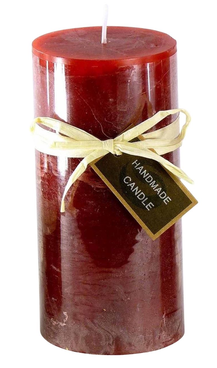 Small-Preis Stumpenkerze Premium Blending Colors Dunkelrot Rubinrot Echtwachskerze 7x14cm (1-tlg), Echtwachskerze mit langer Brenndauer