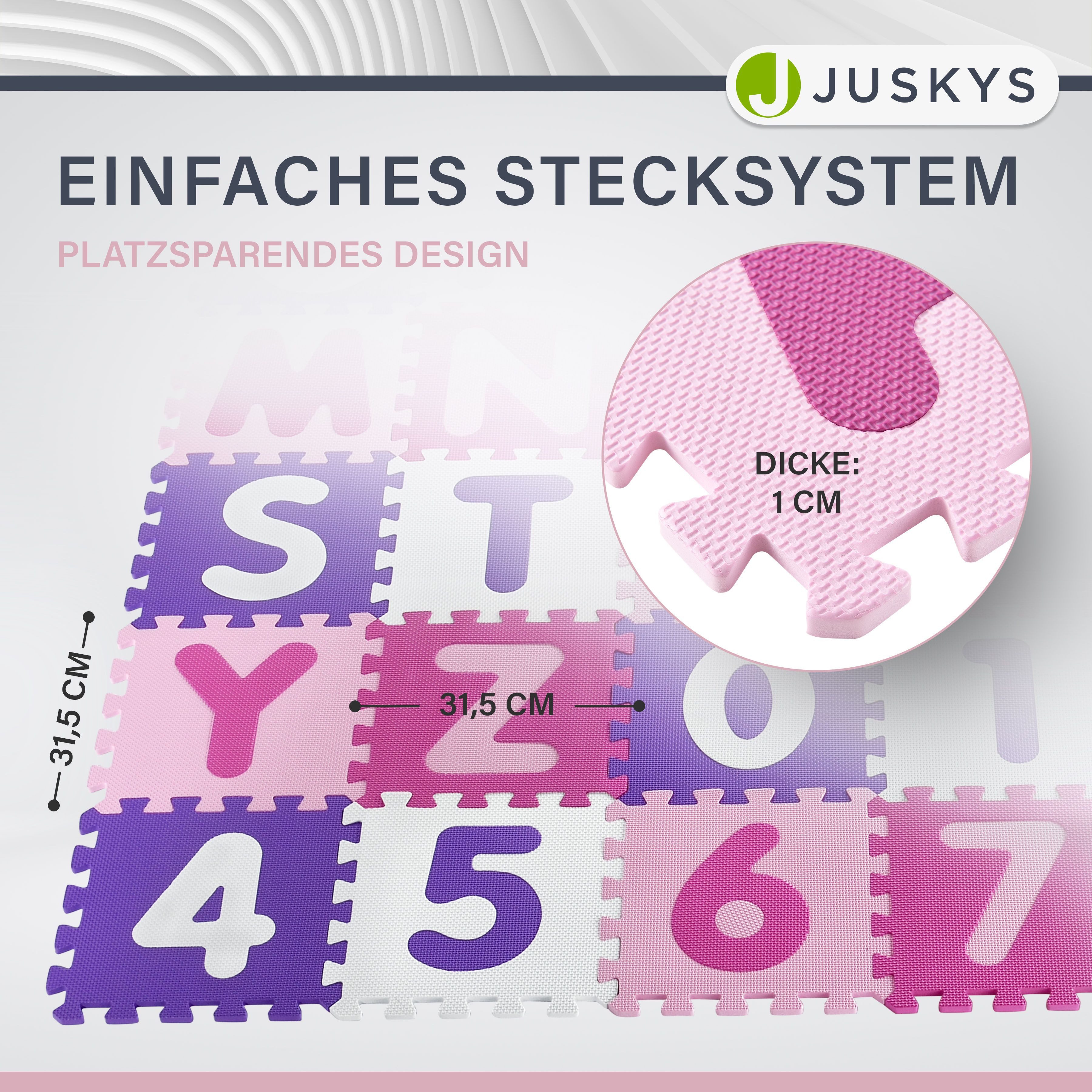 Juskys Puzzlematte Juna, EVA Schaumstoff, rutschfest, geräuschhemmend, feuchtigkeitsbeständig