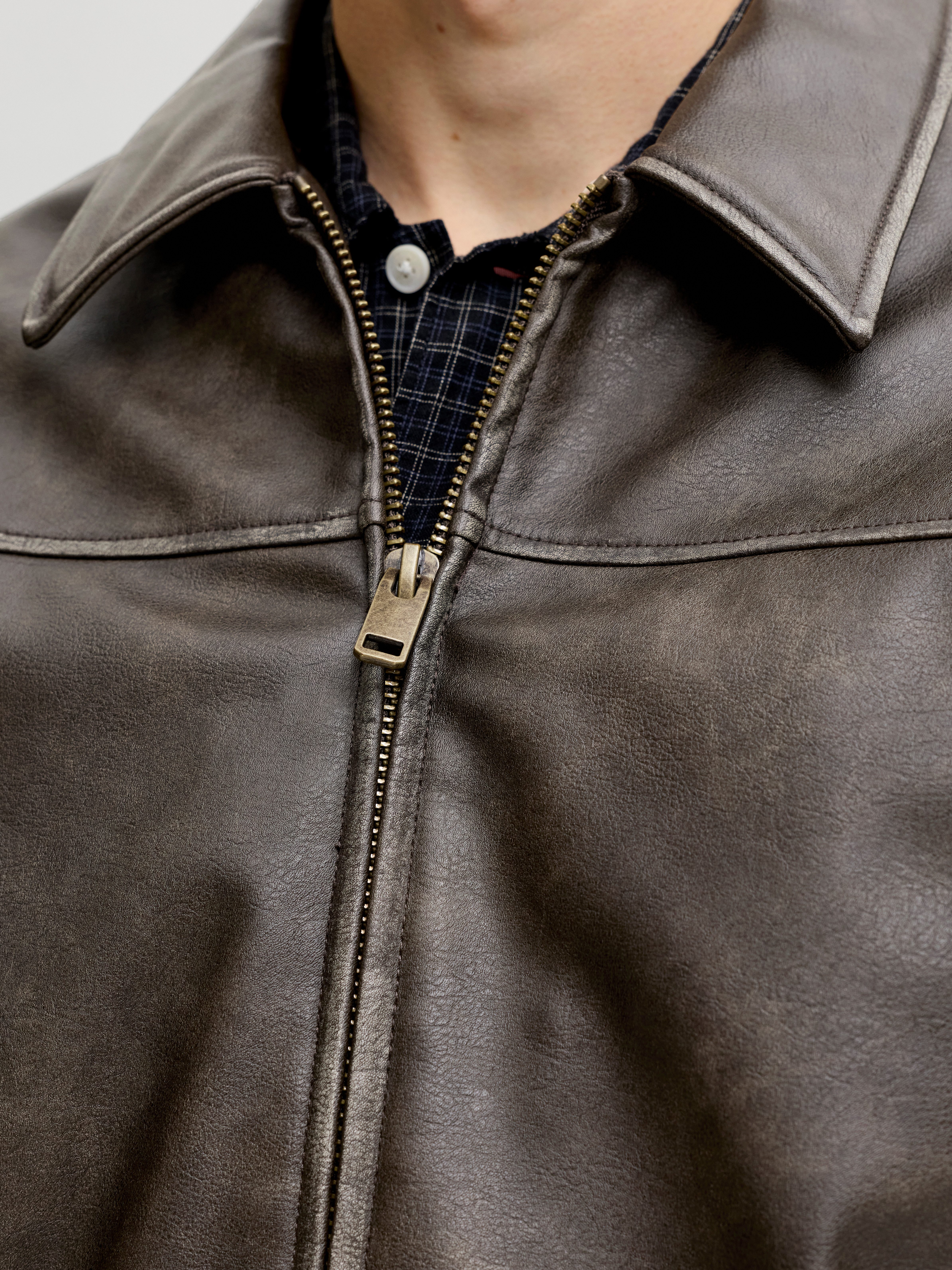 Jack & Jones Lederimitatjacke JJMARLON PU JACKET Kunstfaser, regular fit – Bild 3 von 5