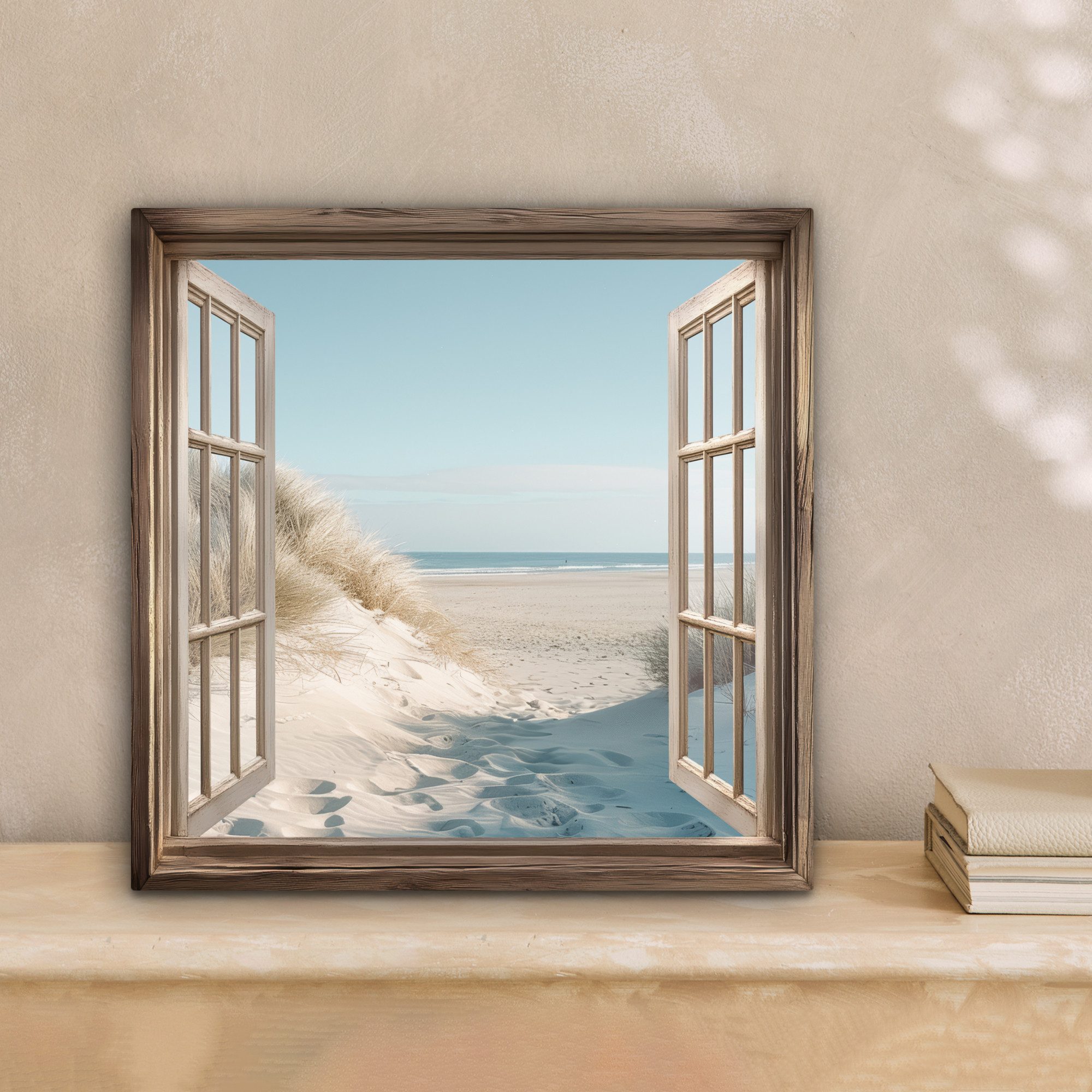 OneMillionCanvasses® Leinwandbild Aussicht - Hochgras - Dünen - Meer - Land günstig online kaufen
