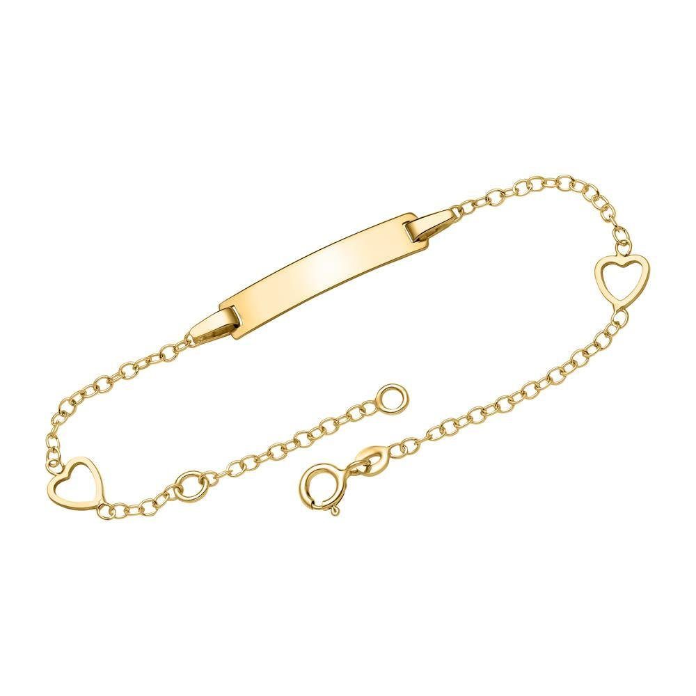 Unique Goldarmband Ident Armband aus 375er Gold mit Herzen von Unique (Länge: 12cm)