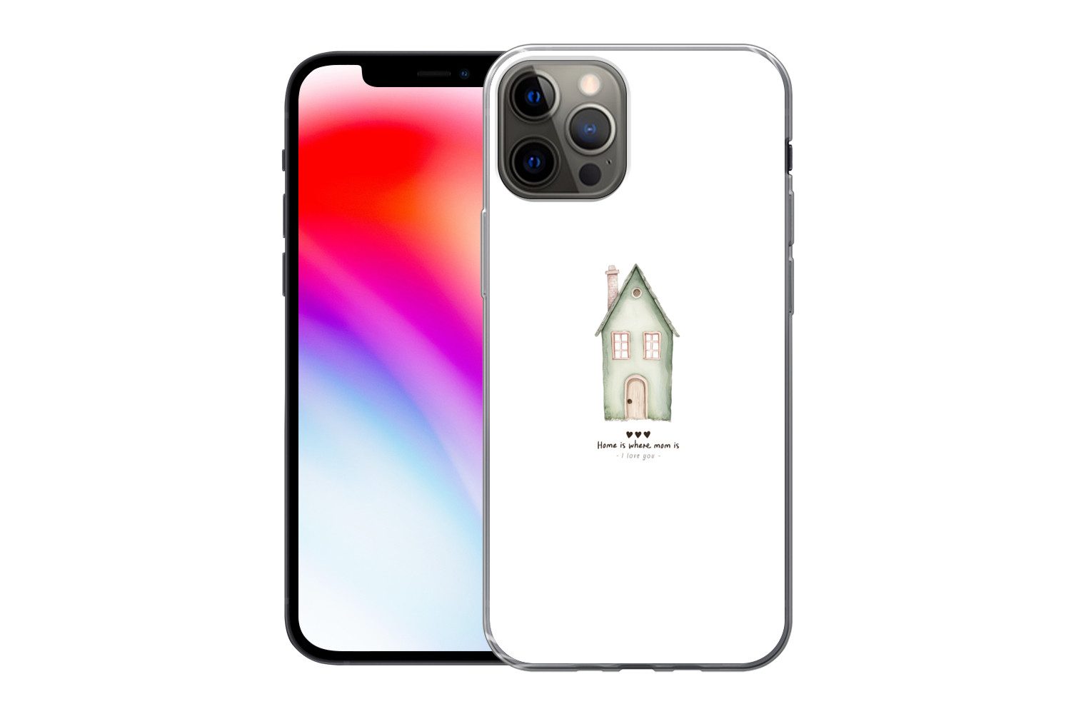 MuchoWow Handyhülle für Apple iPhone 13 Pro Landhaus - Grün - Text - Liebevoll, Smartphone-Bumper, Print, Handy Schutzhülle Dünn