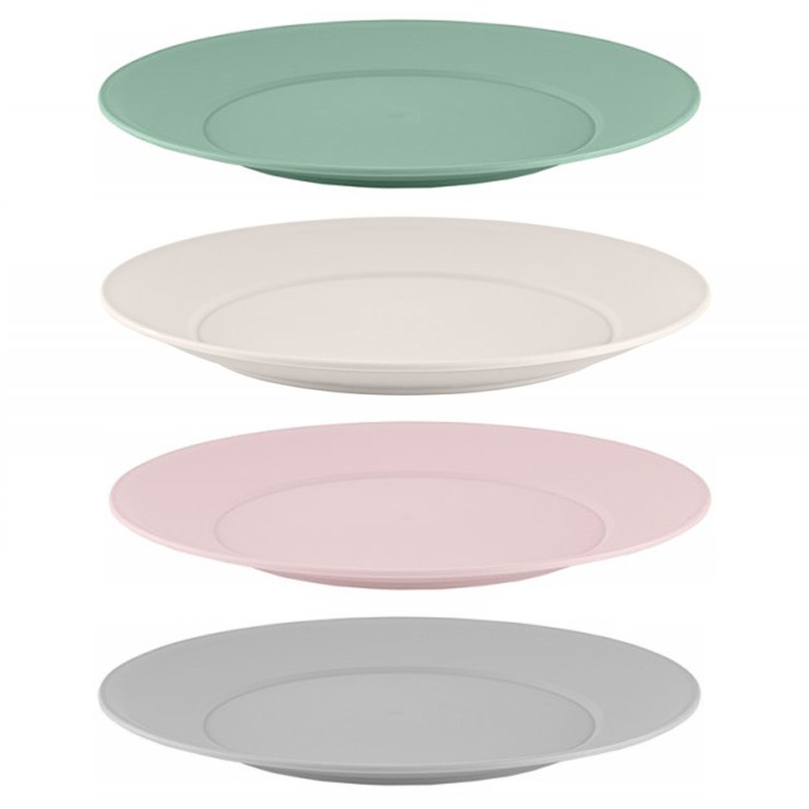 HAC24 Kunststoffteller Camping Teller Outdoor Geschirr Tellerset Campinggeschirr Ø 24 cm, (4 St), Spülmaschinengeeignet, BPA-frei