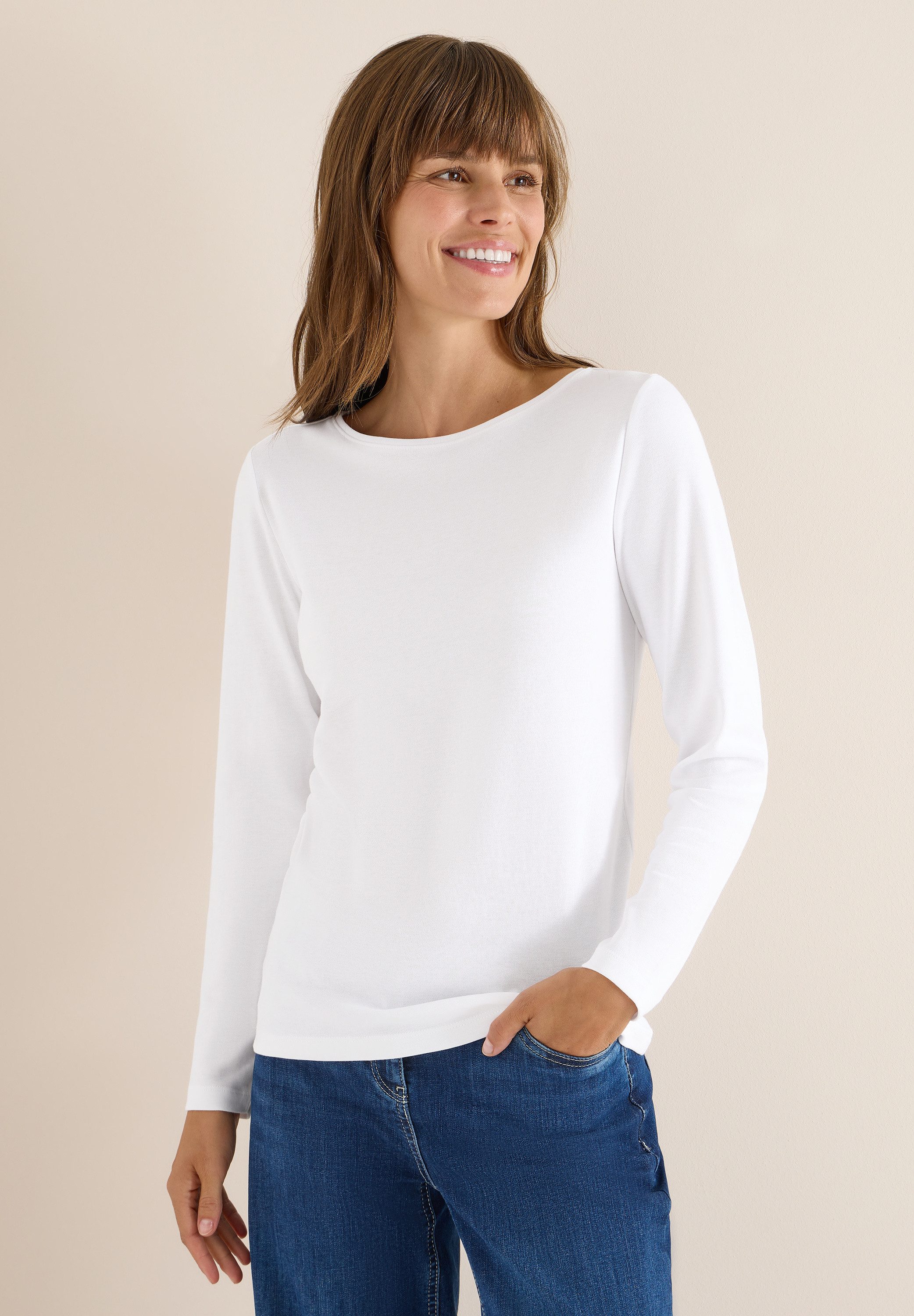 CECIL Langarmshirt aus reiner Baumwolle günstig online kaufen