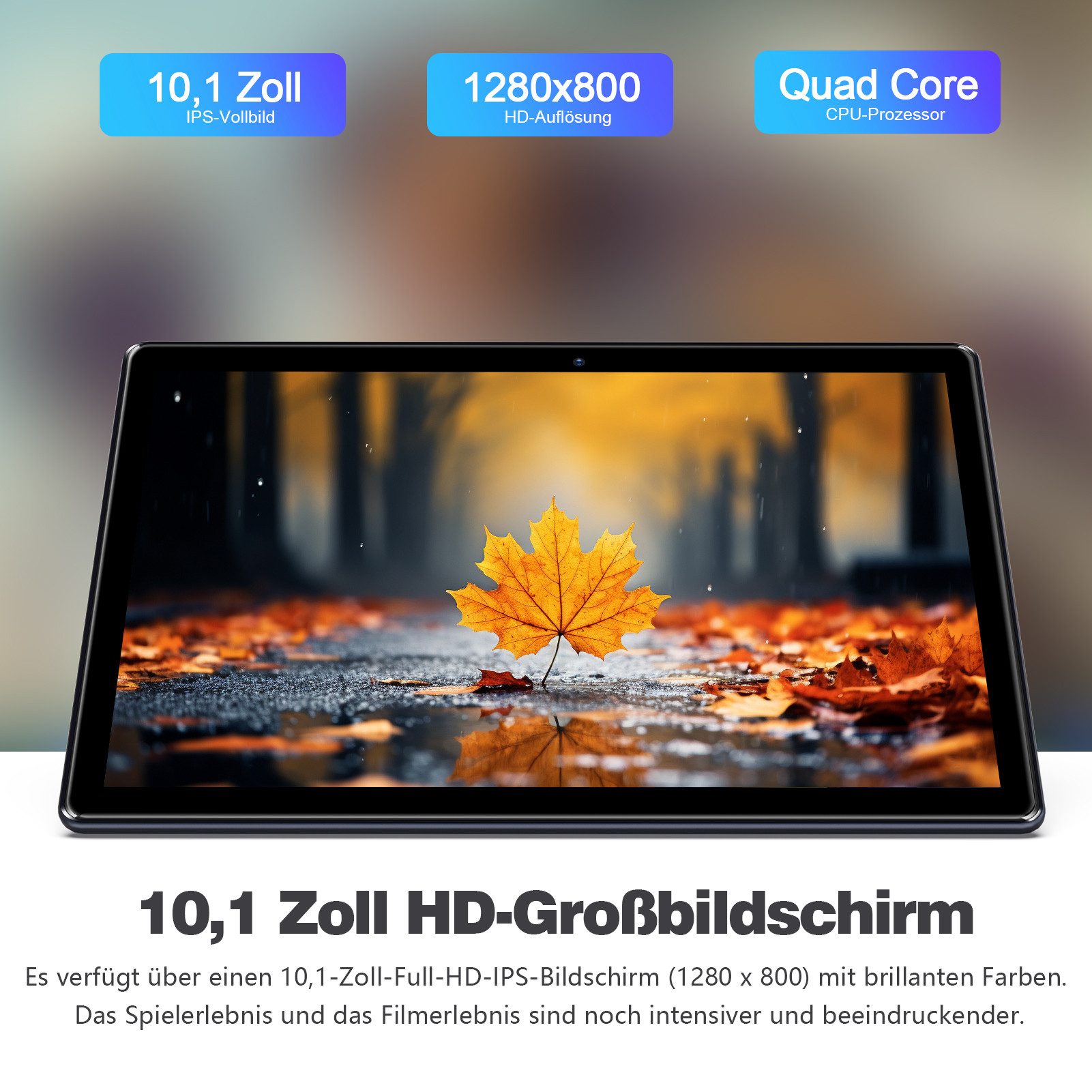 PRITOM Touch10 Tablet-PC 10 Zoll, 64 GB, WLAN, Bluetooth Tablet (10.1 Zoll Tablet", 64 GB, Erweiterbarer Speicher-Tablet) schwarz