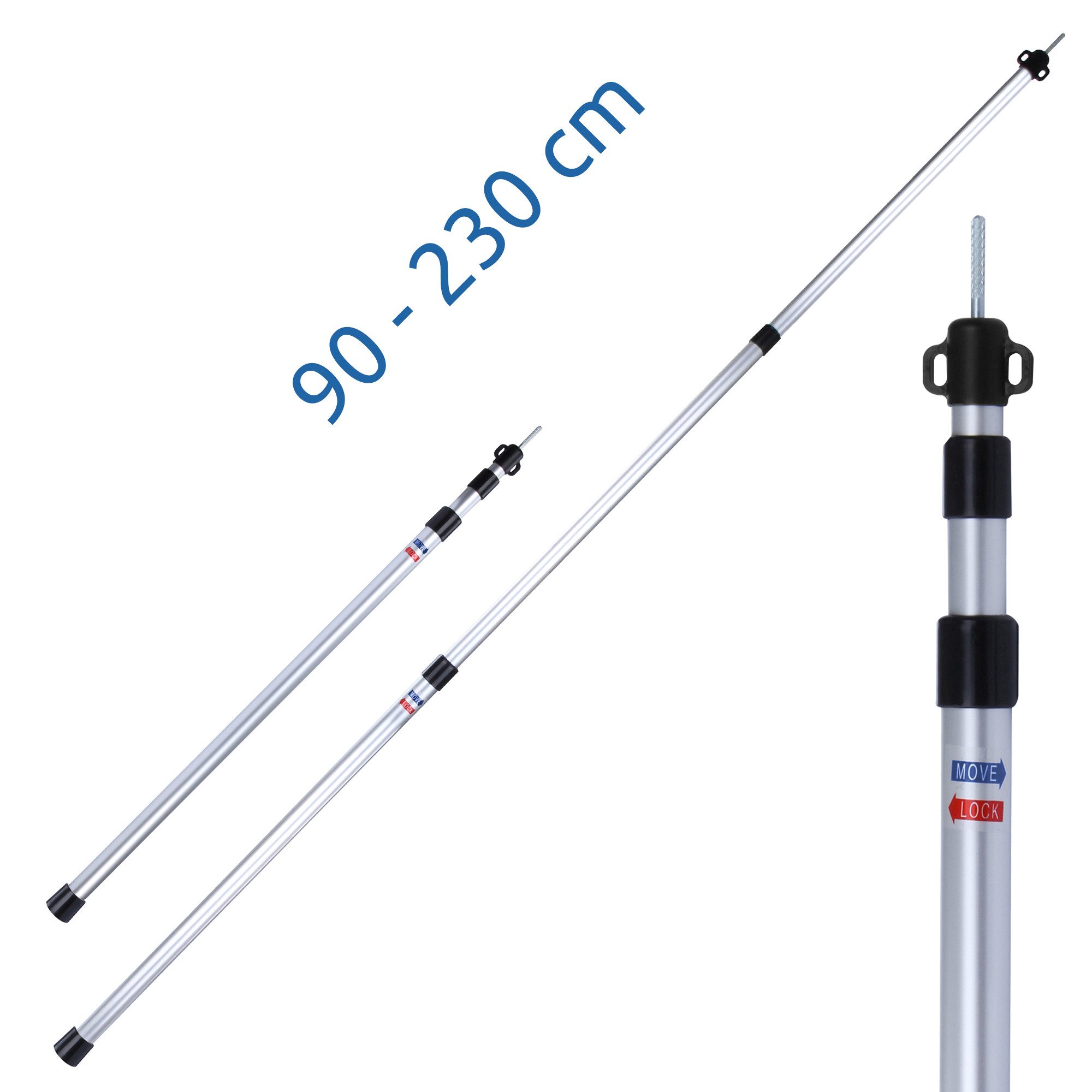 yourGEAR Vorzelt yourGEAR 2x Alu Teleskopstange 90 - 230 cm teleskopierbare Aluminium