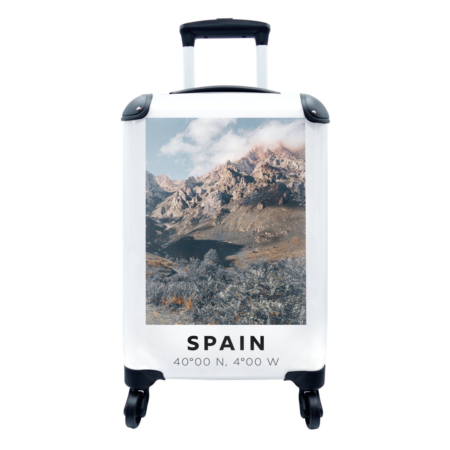 MuchoWow Handgepäckkoffer Spanien - Natur - Berge, 4 Rollen, Reisetasche mit rollen, Handgepäck für Ferien, Trolley, Reisekoffer