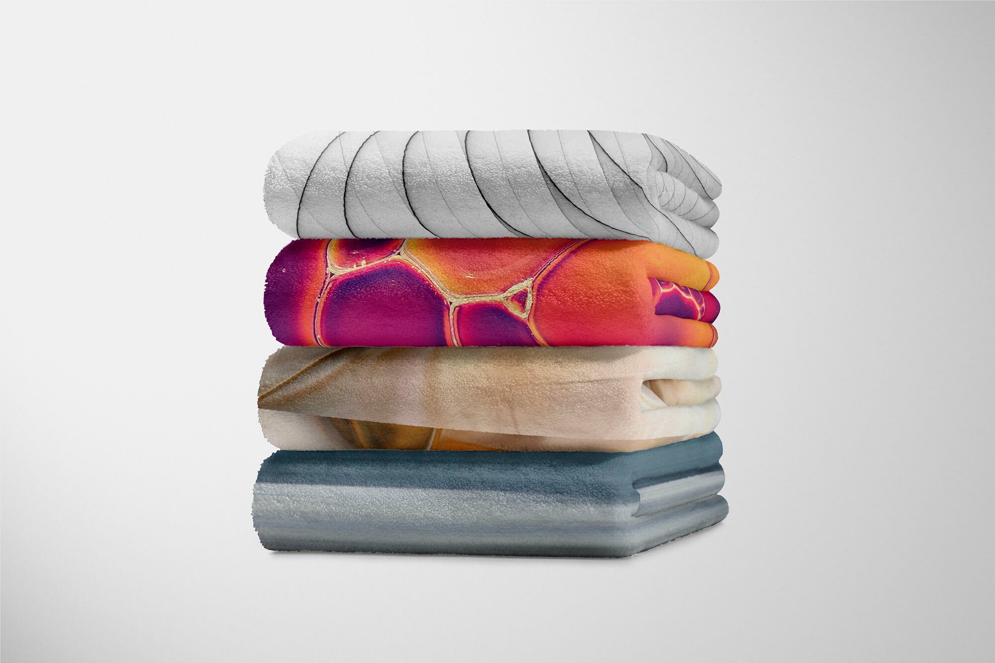 Baumwolle-Polyester-Mix Fotomotiv Kuscheldecke Handtuch mit Sinus Strandhandtuch (1-St), Saunatuch Handtücher Art Handtuch Schön, Fraktal Abstrakt