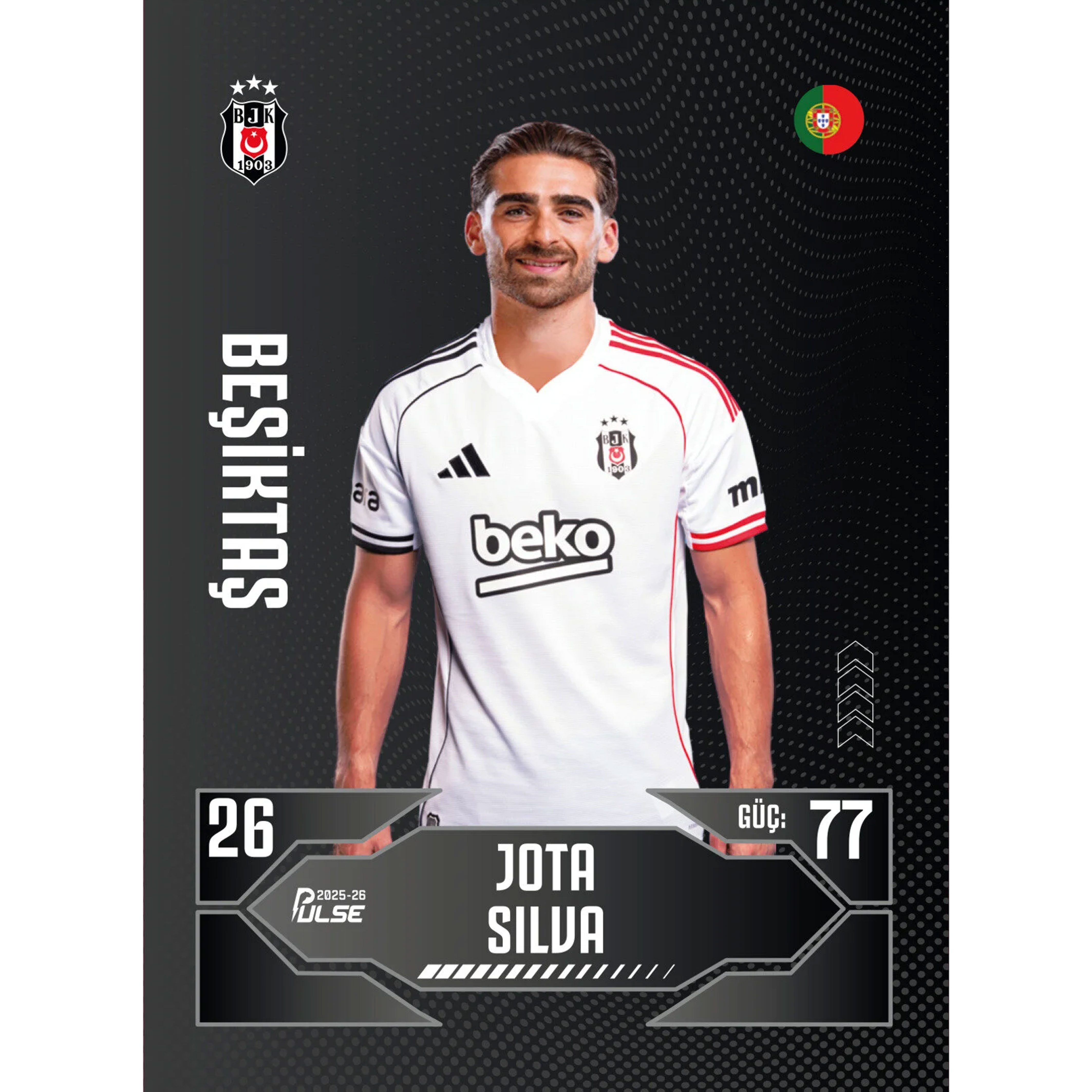 Jungengel Sammelkarte Besiktas 2025/2026 Fußballkarten Spielkarten Sammelbox 10x Karten BJK, Offiziell lizenziertes Fußball Sammelkarten Set 10 Karten Box