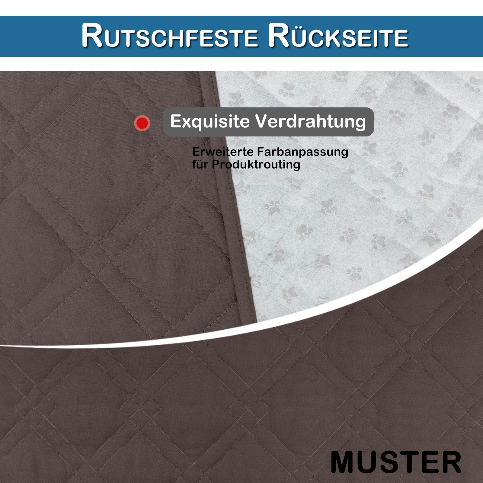 Qelus Sofahusse Sofabezug Wasserdicht, Anti-Rutsch überwurfdecke,Dauerhaft Couchschoner, Waschbar Einfach Bettdecke,Für Haustier Katze Hunde,1 STÜCK