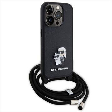 KARL LAGERFELD Smartphone-Hülle Karl Lagerfeld Apple iPhone 15 Pro Max Hülle Case Saffiano Metal Pin