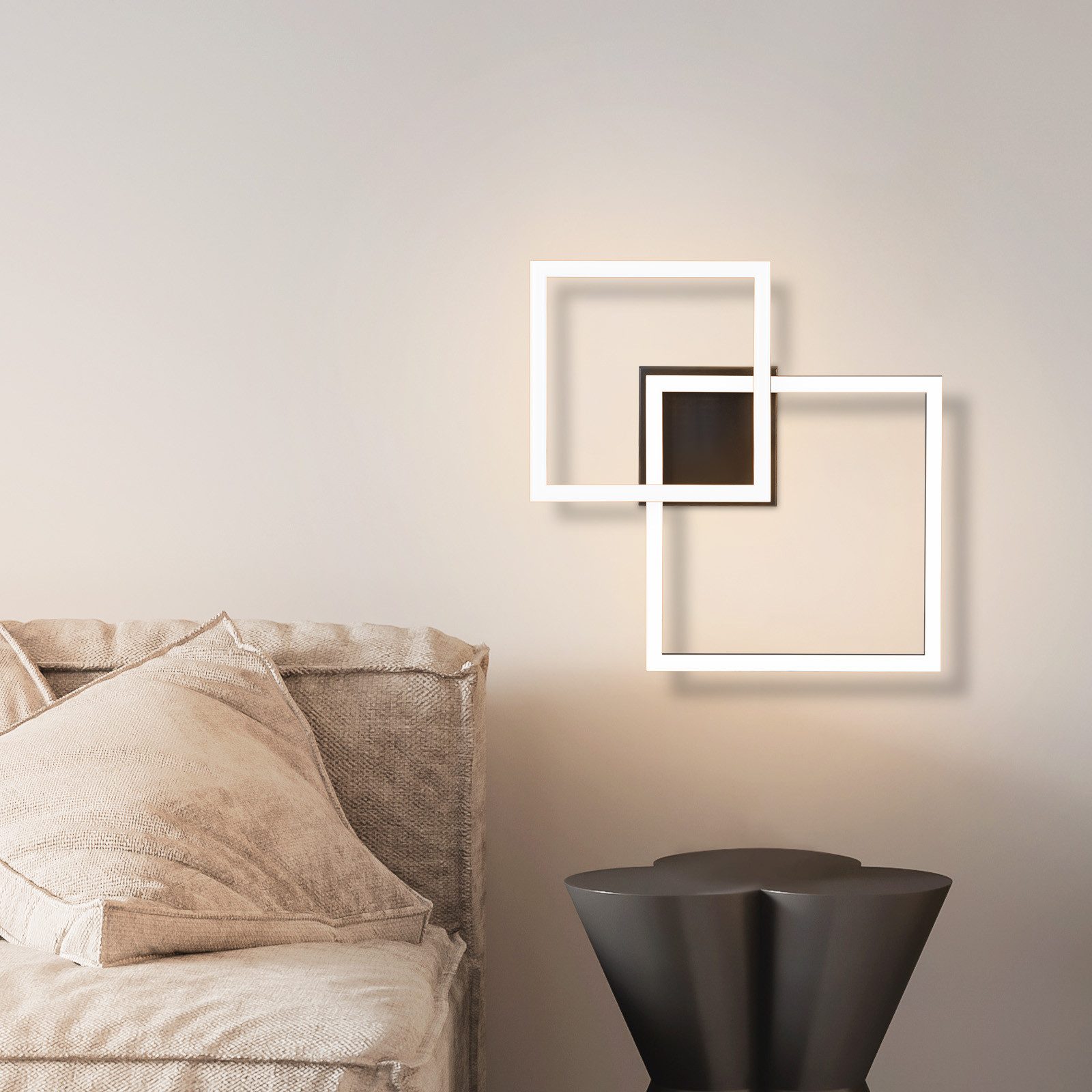 ZMH LED Deckenleuchte Wohnzimmer - Quadratisch Schwarz 20W Eckig 3000K Deck günstig online kaufen