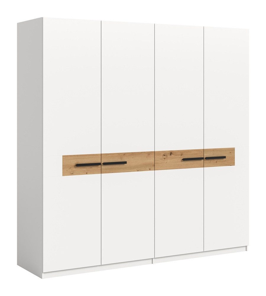 xonox.home Kleiderschrank Garderobenschrank Kleiderschrank Stanga, Weiß / Artisan Eiche 200 cm