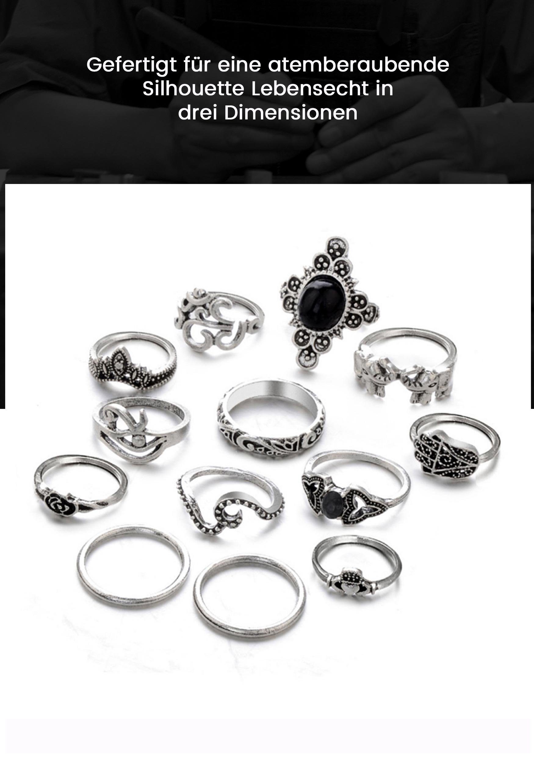 MAGICSHE Vintage Stapeln Finger Knöchel Ring Fingerring Bohème Set RIZ021 Punk