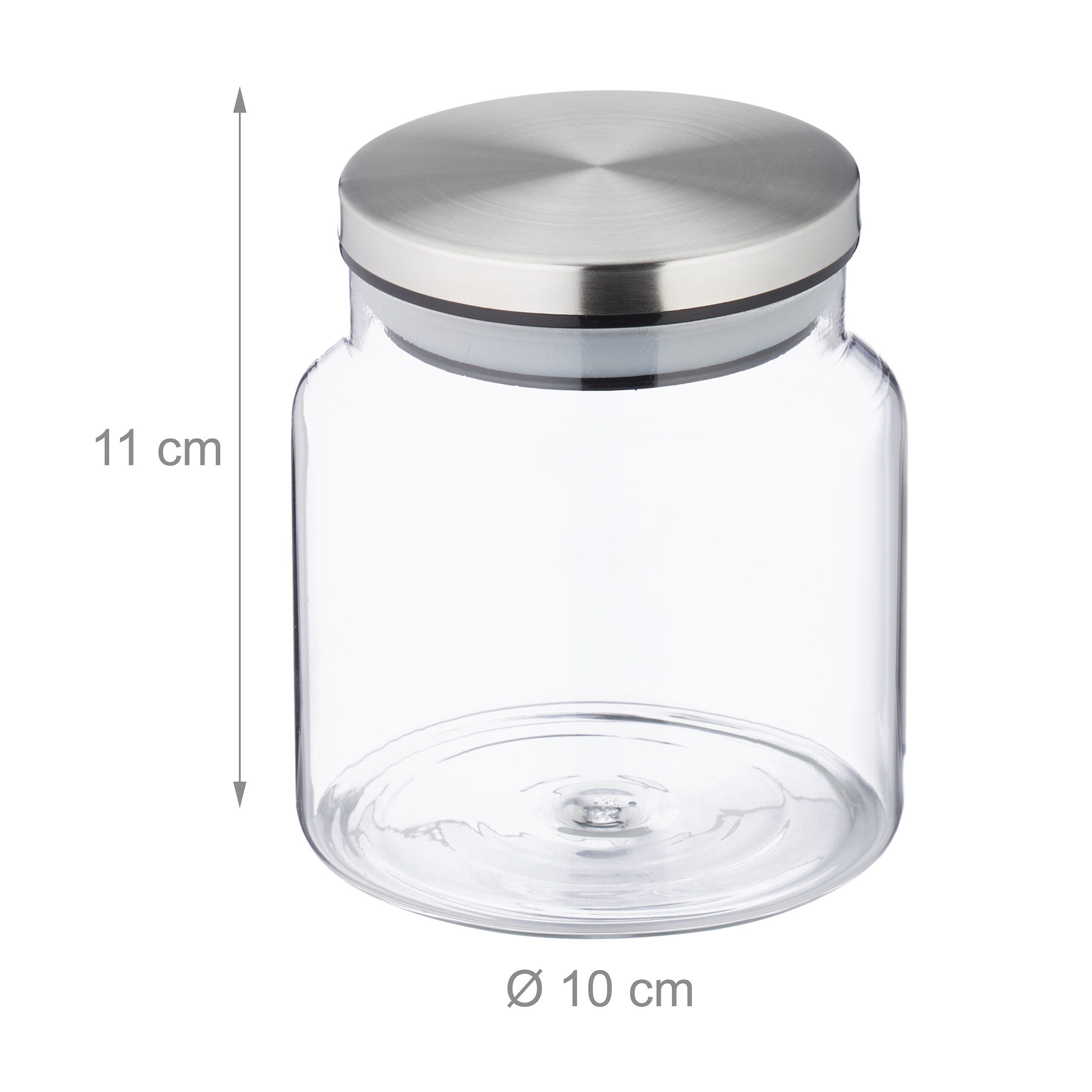 Deckel 500 ml, Set relaxdays mit Vorratsgläser Vorratsglas 3er Glas